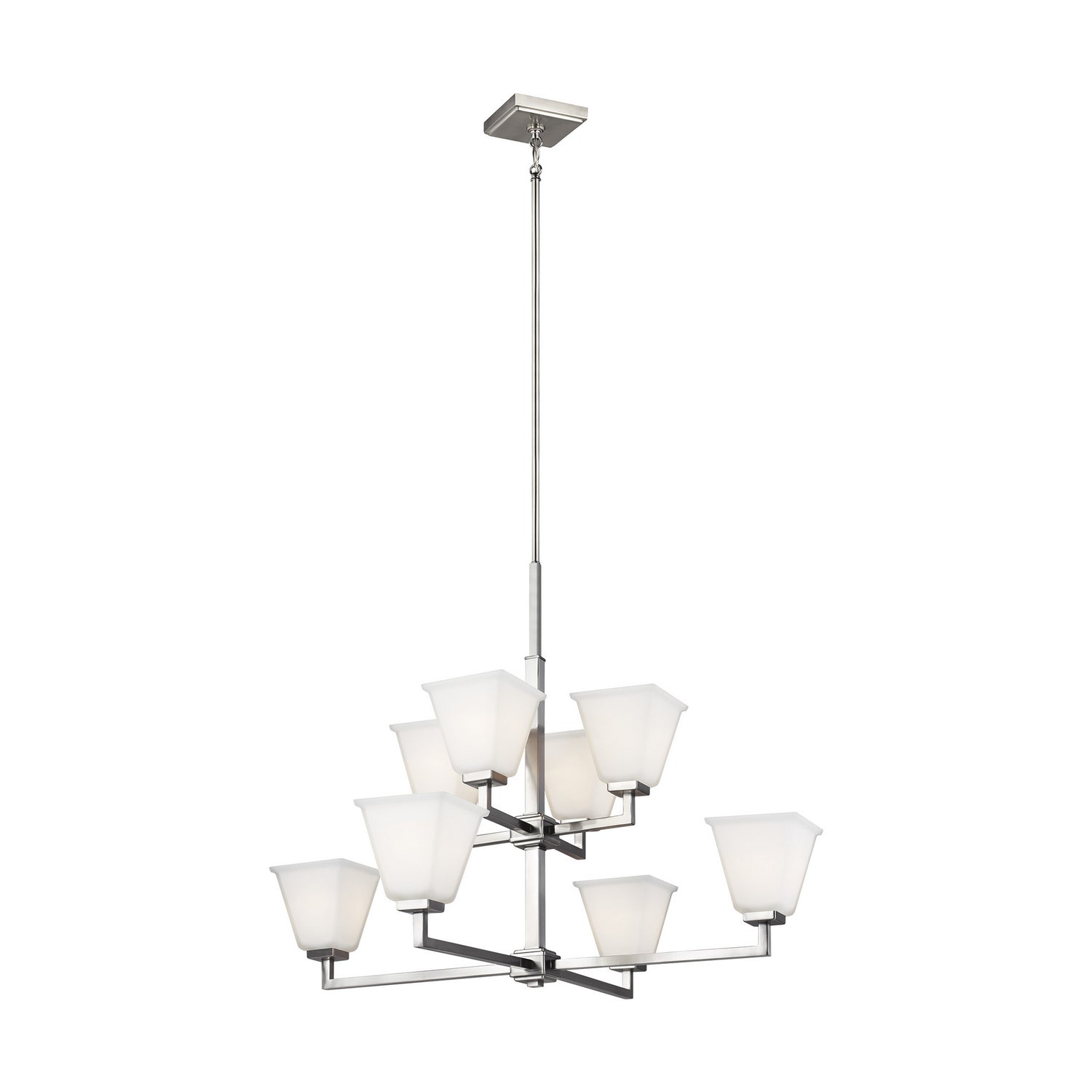 Generation Lighting. - 3113708-962 - Eight Light Chandelier - Ellis Harper - Brushed Nickel