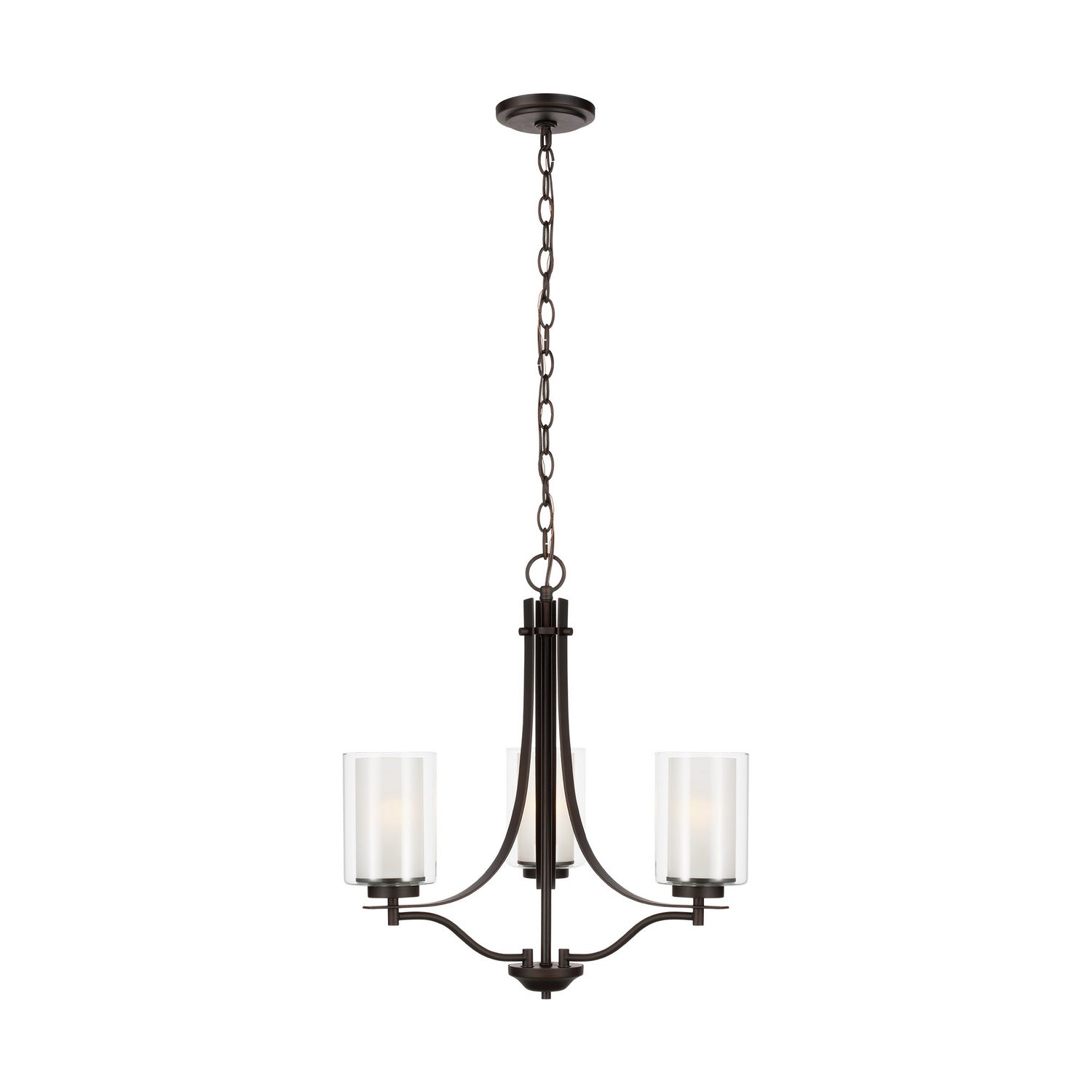 Generation Lighting. - 3137303-710 - Three Light Chandelier - Elmwood Park - Bronze