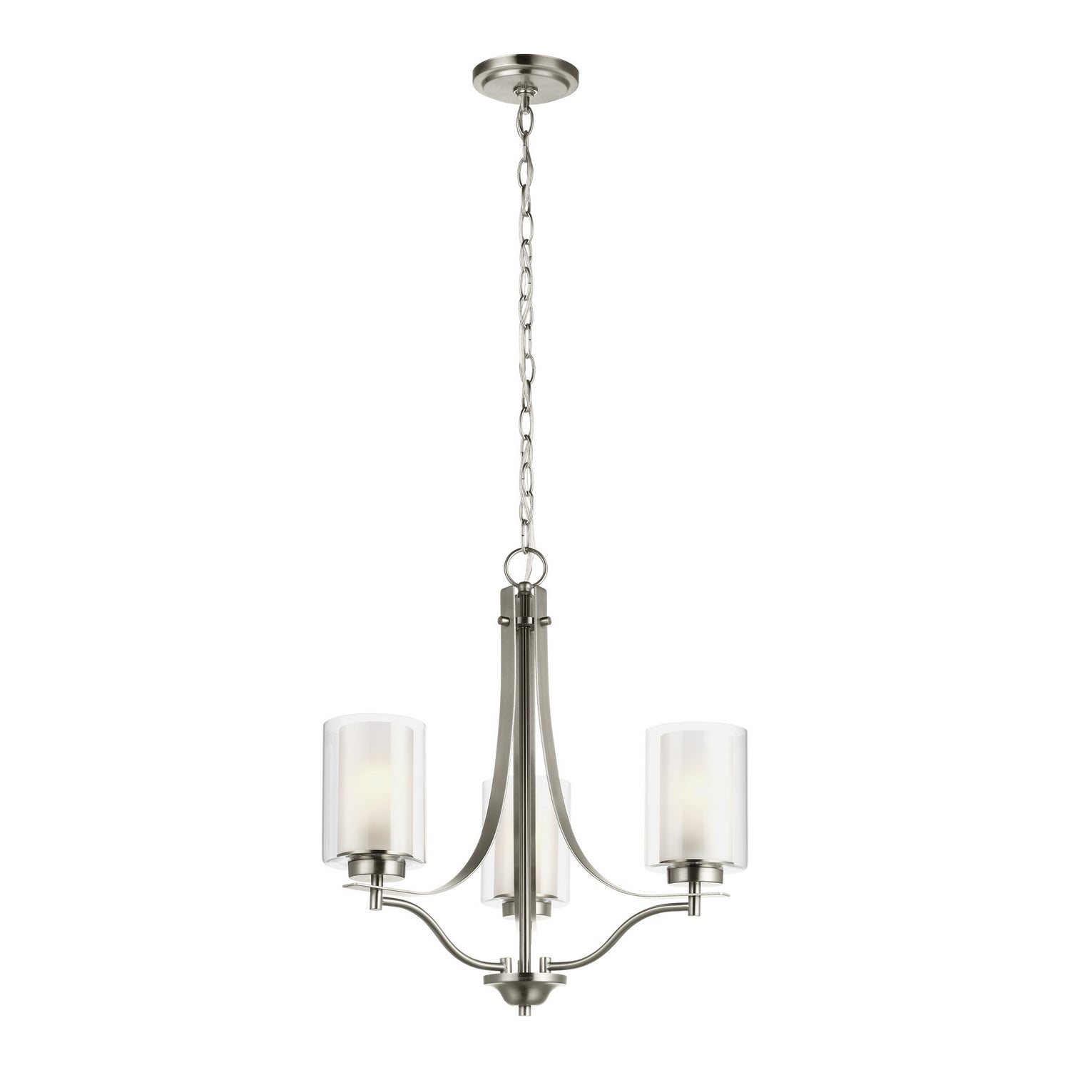 Generation Lighting. - 3137303-962 - Three Light Chandelier - Elmwood Park - Brushed Nickel