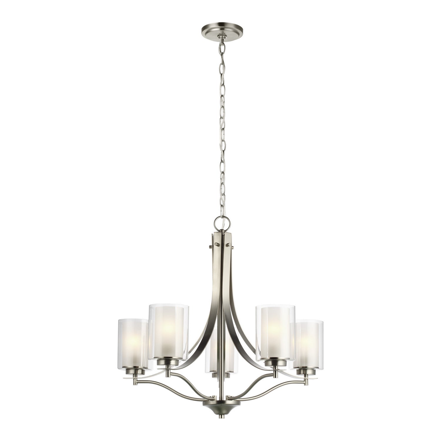 Generation Lighting. - 3137305EN3-962 - Five Light Chandelier - Elmwood Park - Brushed Nickel