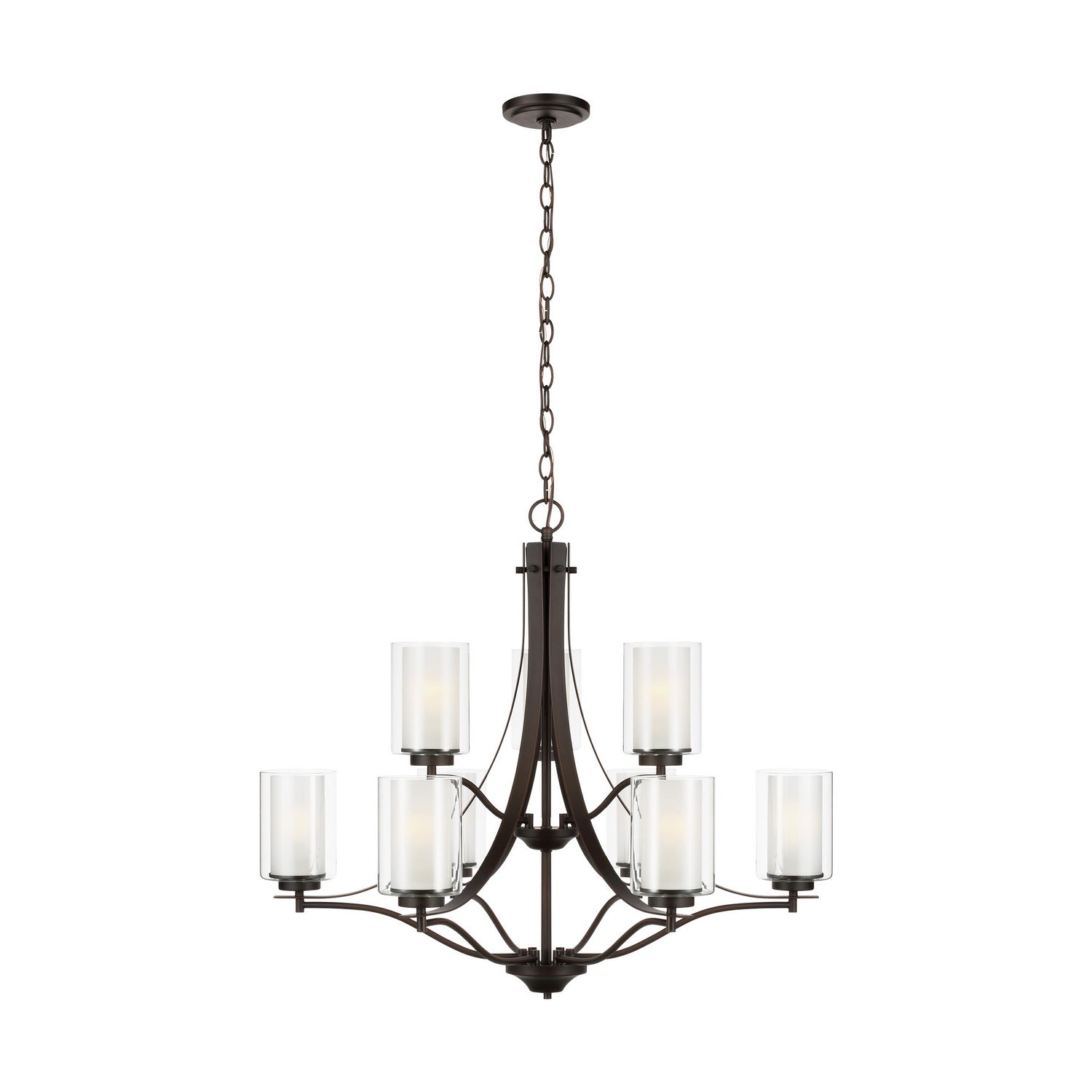 Generation Lighting. - 3137309-710 - Nine Light Chandelier - Elmwood Park - Bronze