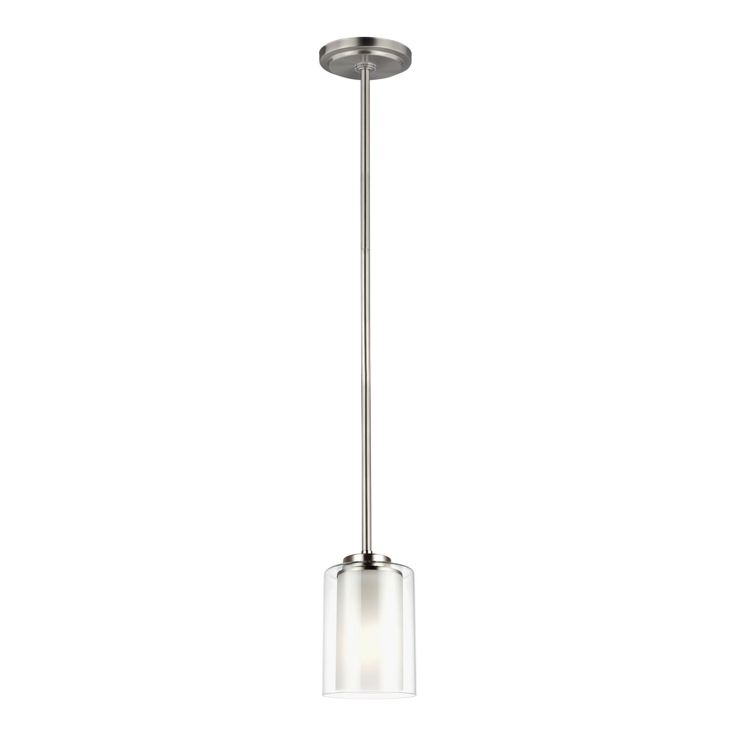 Generation Lighting. - 6137301-962 - One Light Mini-Pendant - Elmwood Park - Brushed Nickel