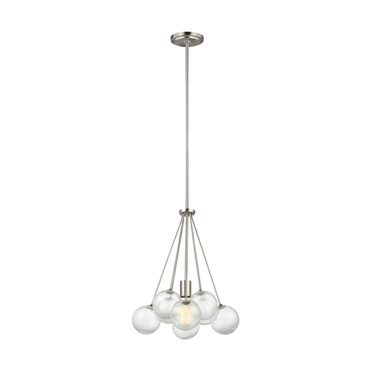 Visual Comfort Studio - 6514301-962 - One Light Pendant - Bronzeville - Brushed Nickel