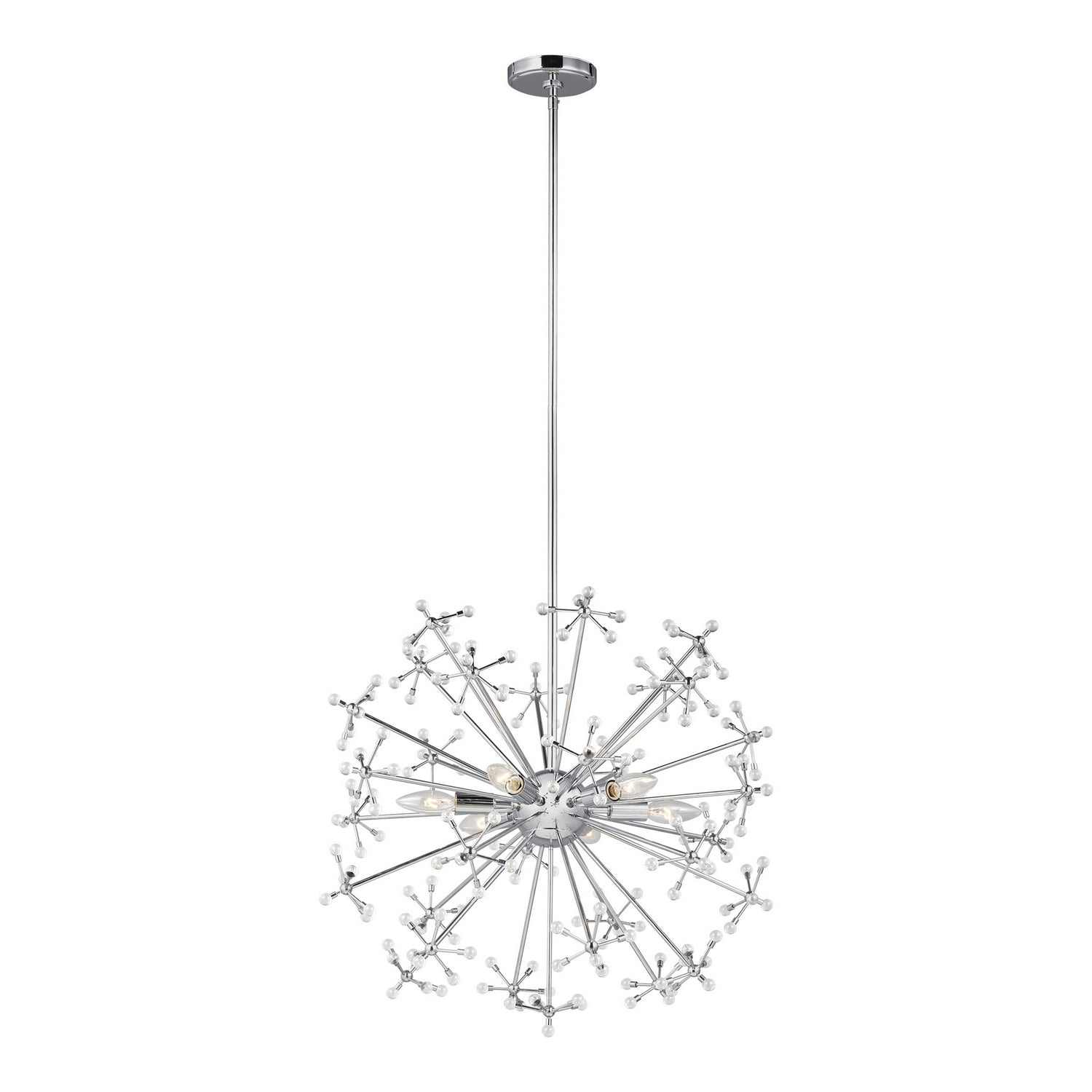 Generation Lighting. - 6580506-05 - Six Light Pendant - Davi - Chrome