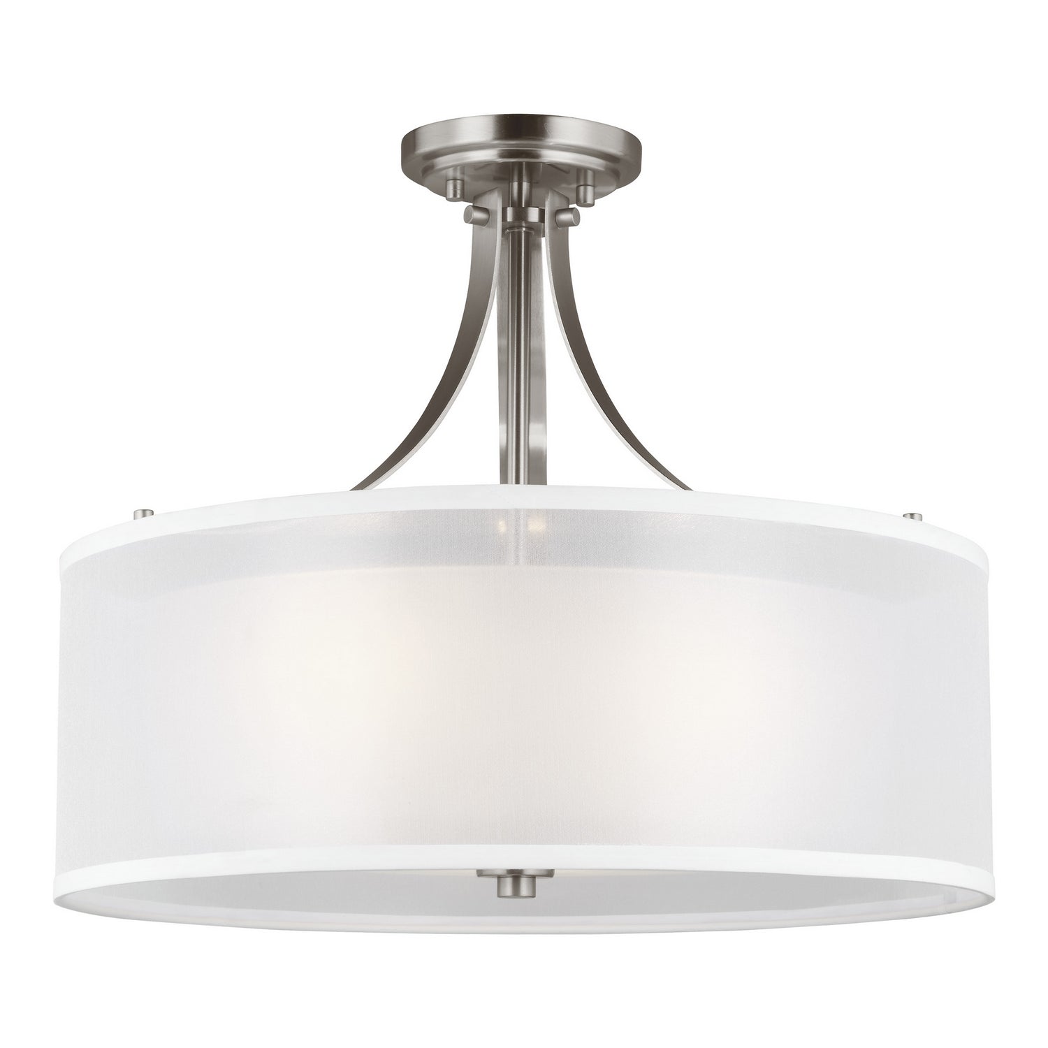 Generation Lighting. - 7737303-962 - Three Light Semi-Flush Mount - Elmwood Park - Brushed Nickel