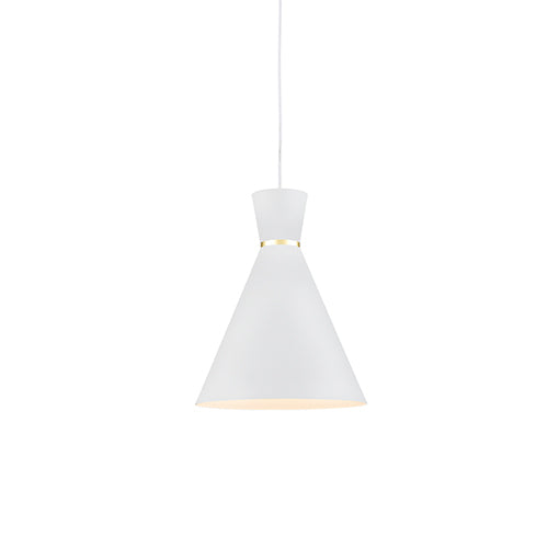 Kuzco Lighting - 493210-WH/GD - One Light Pendant - Vanderbilt - White With Gold Detail