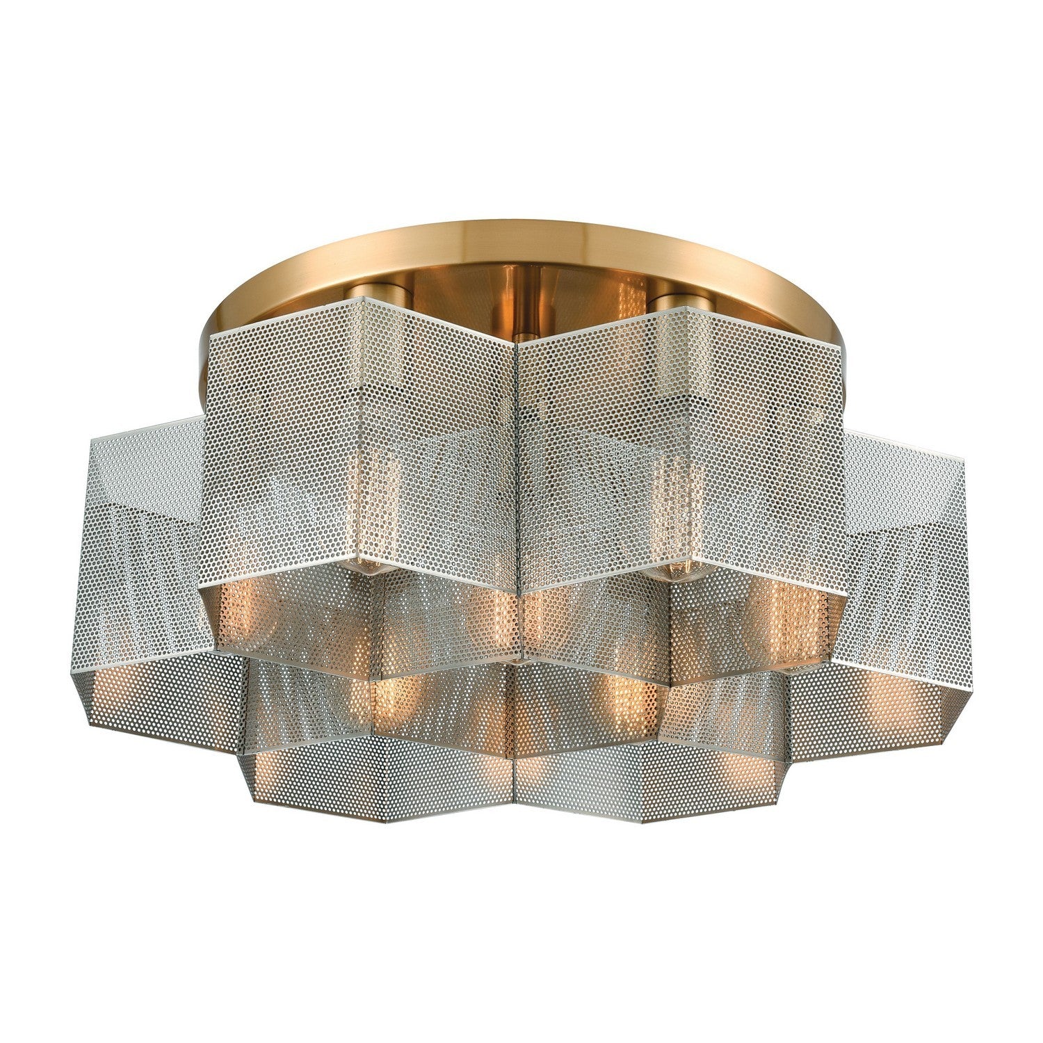 ELK Home - 21109/7 - Seven Light Semi Flush Mount - Compartir - Satin Brass