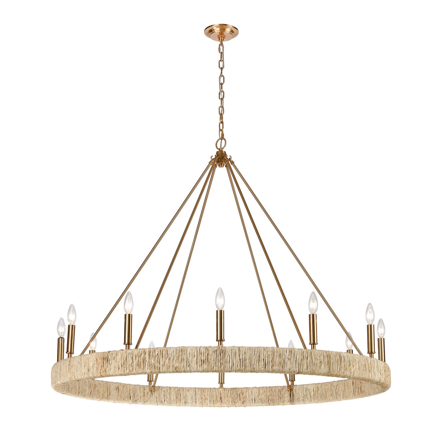 ELK Home - 32417/12 - 12 Light Chandelier - Abaca - Satin Brass