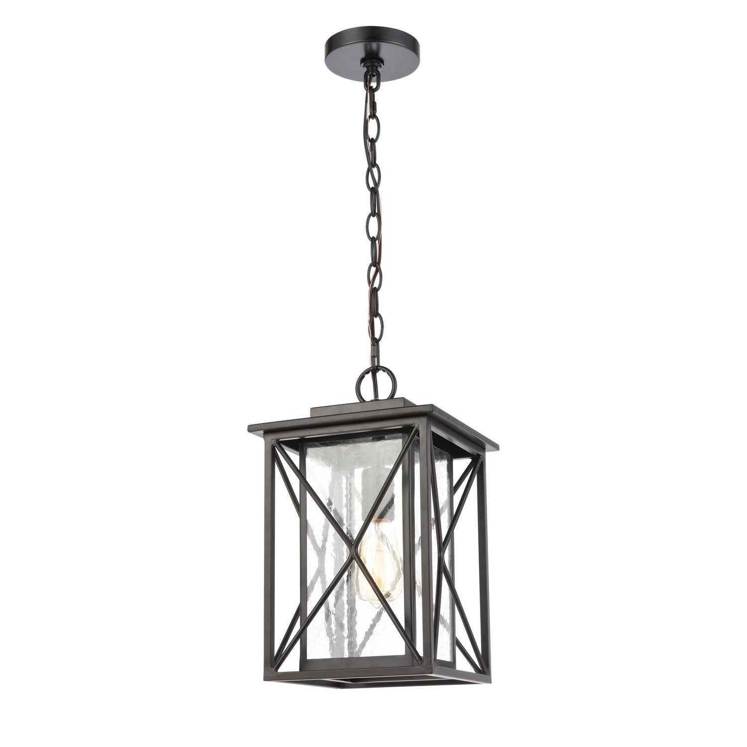 ELK Home - 46753/1 - One Light Outdoor Pendant - Carriage Light - Matte Black