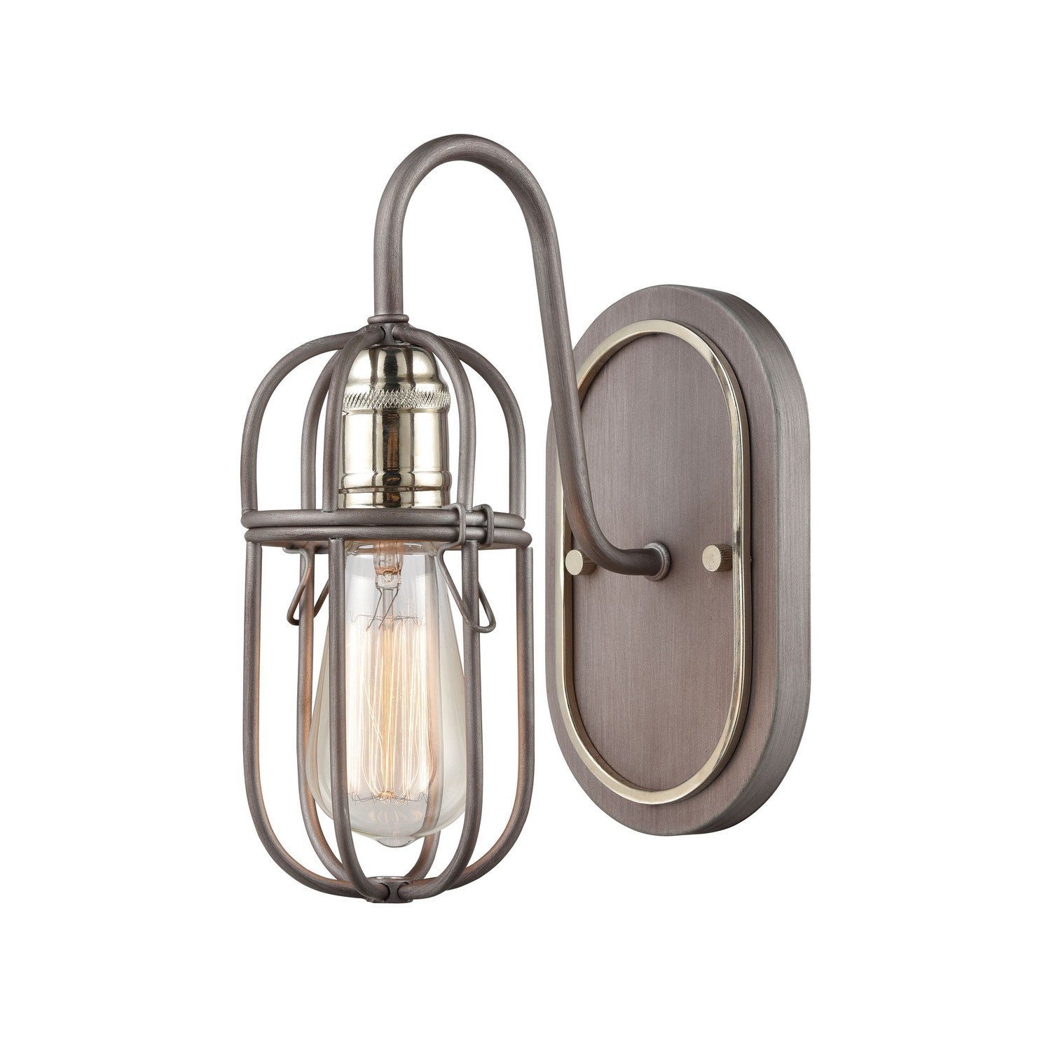 ELK Home - 55061/1 - One Light Vanity Lamp - Industrial Cage - Weathered Zinc