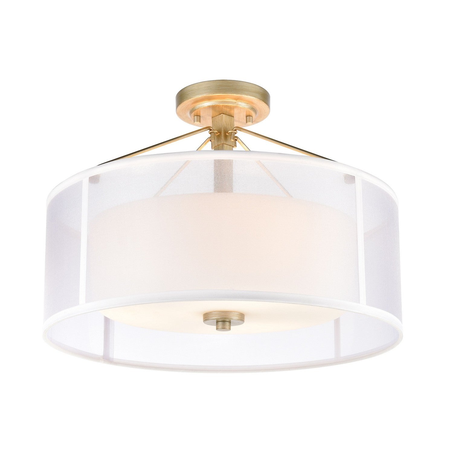 ELK Home - 57034/3 - Three Light Semi Flush Mount - Diffusion - Aged Silver