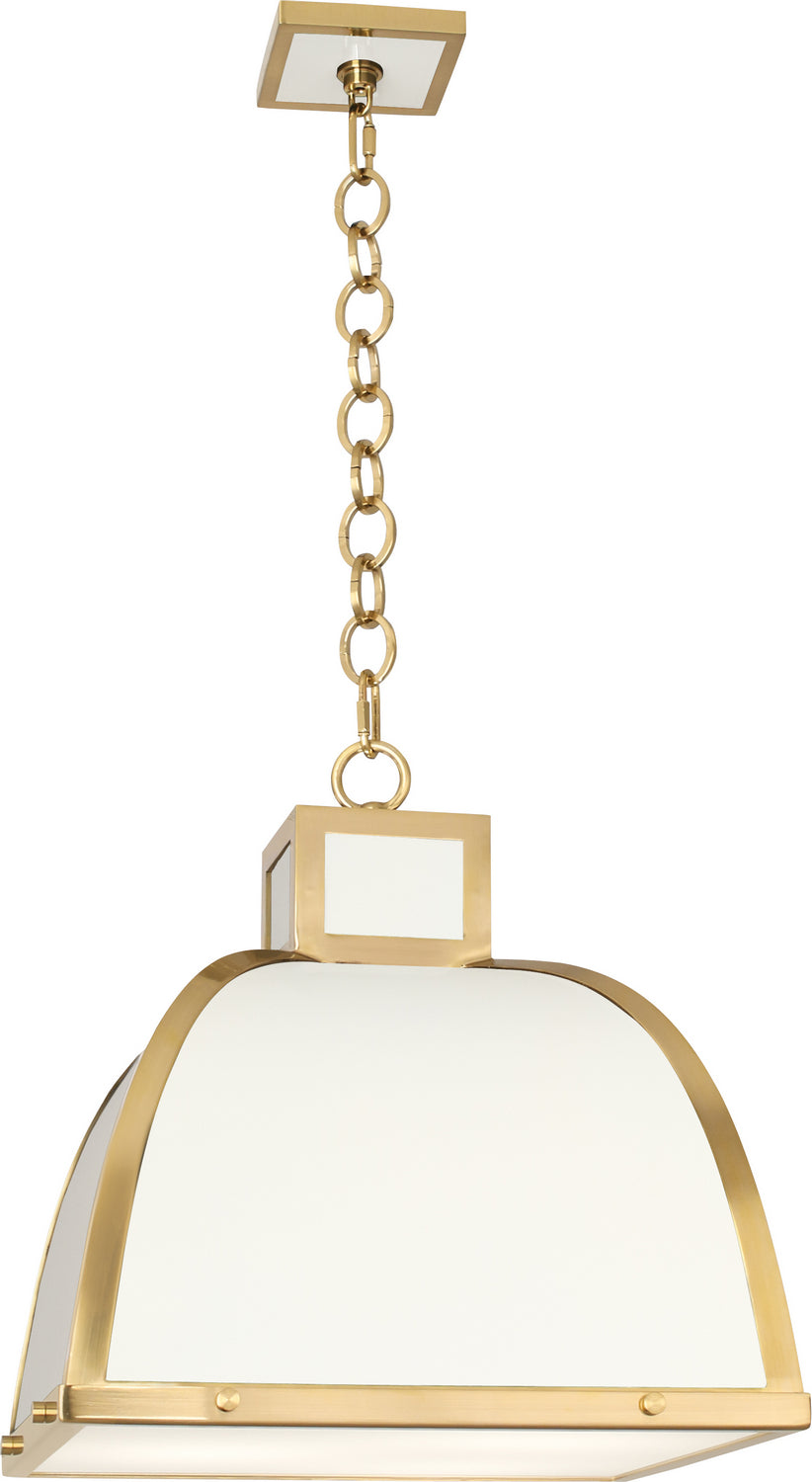 Robert Abbey - 1445 - Three Light Pendant - Ranger - Glossy White Painted w/Modern Brass