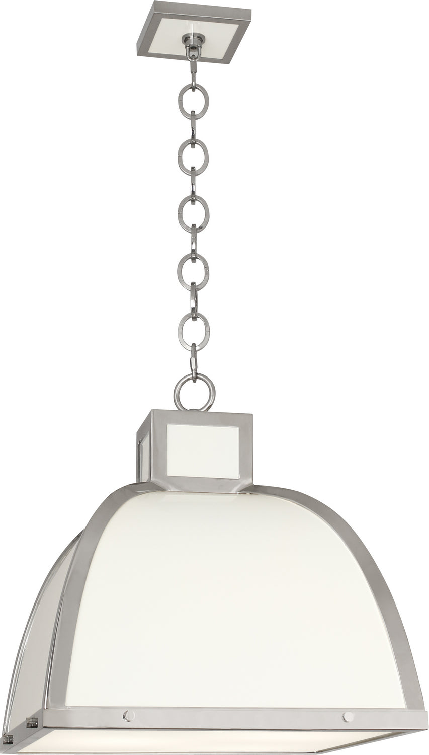 Robert Abbey - 1447 - Three Light Pendant - Ranger - Glossy White Painted w/Polished Nickel