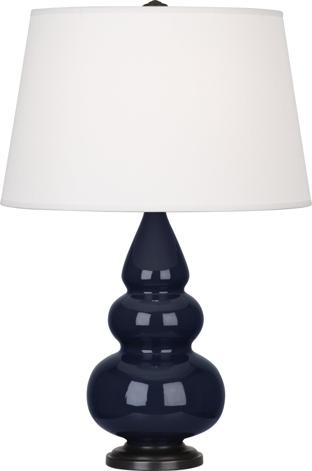 Robert Abbey - MB31X - One Light Accent Lamp - Small Triple Gourd - Midnight Blue Glazed Ceramic w/Deep Patina Bronze