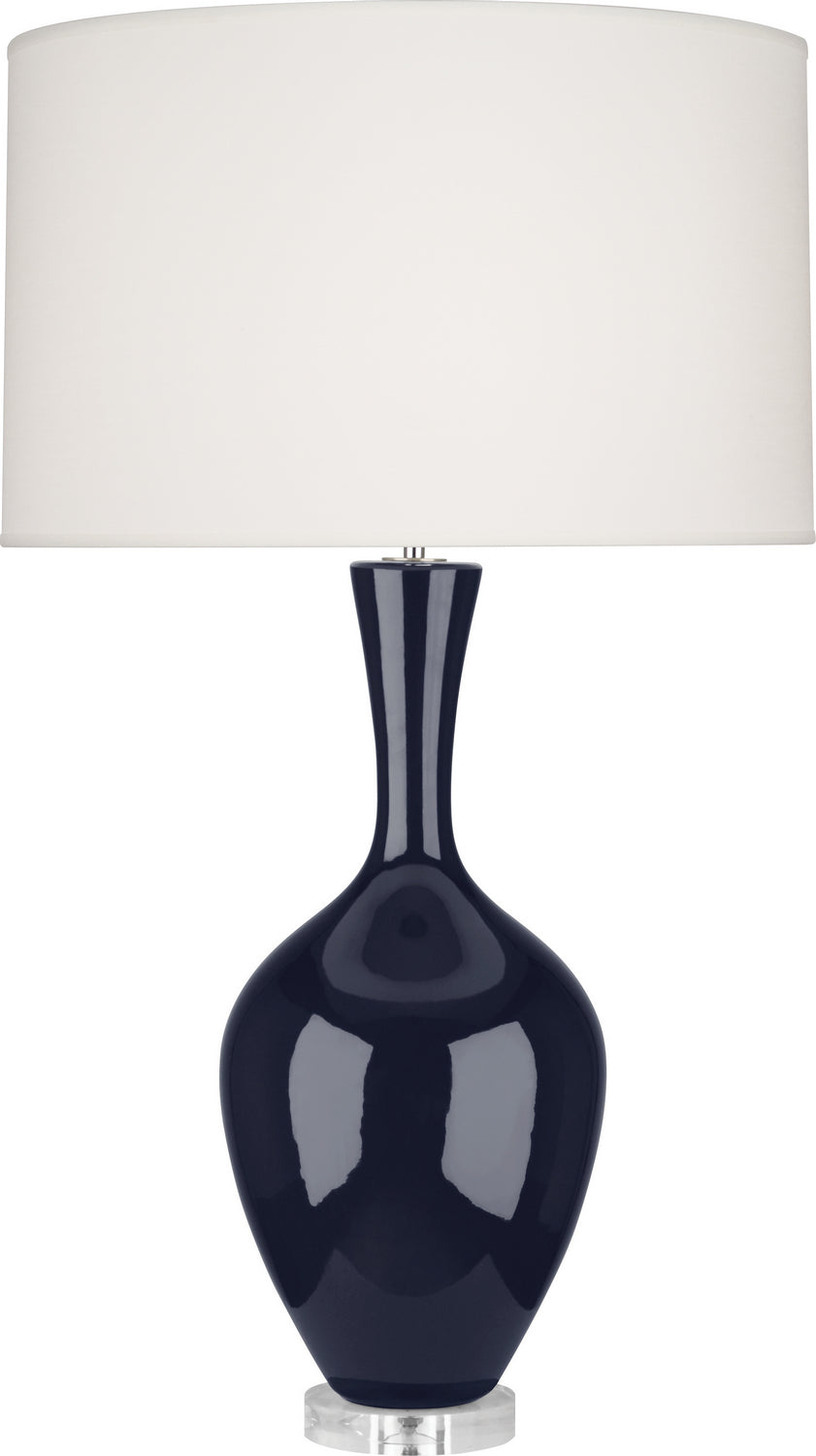 Robert Abbey - MB980 - One Light Table Lamp - Audrey - Midnight Blue Glazed Ceramic