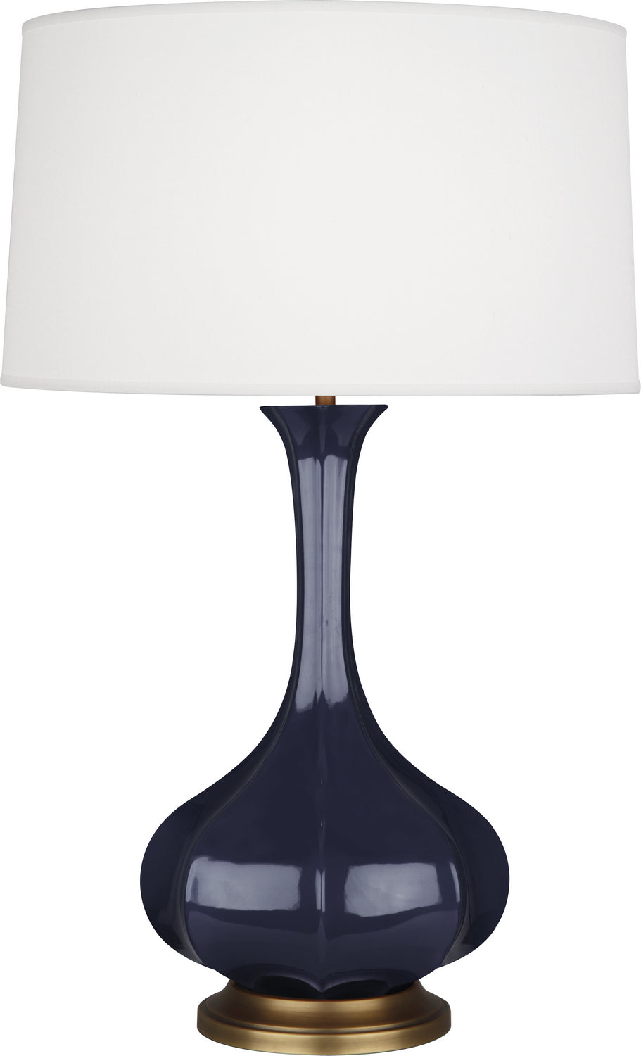 Robert Abbey - MB994 - One Light Table Lamp - Pike - Midnight Blue Glazed Ceramic w/Aged Brass