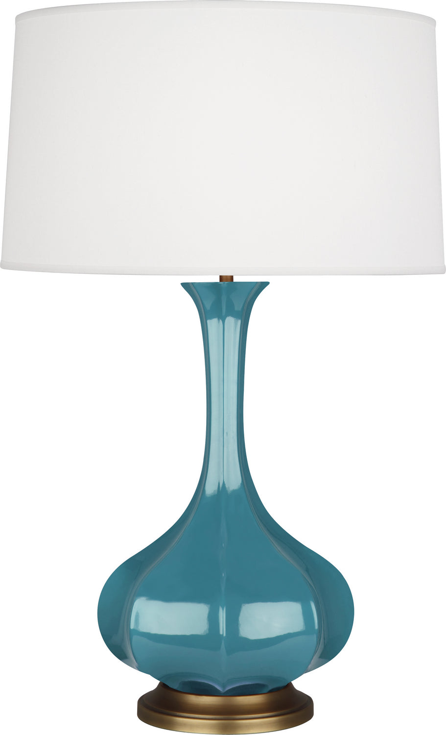 Robert Abbey - OB994 - One Light Table Lamp - Pike - Steel Blue Glazed Ceramic w/Aged Brass