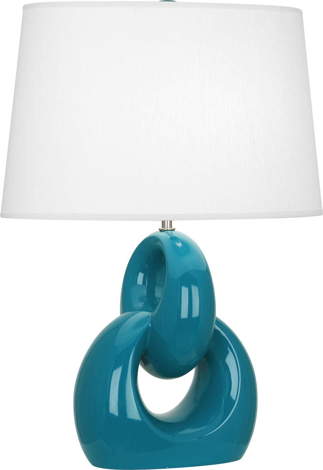 Robert Abbey - PC981 - One Light Table Lamp - Fusion - Peacock Glazed Ceramic w/Polished Nickel