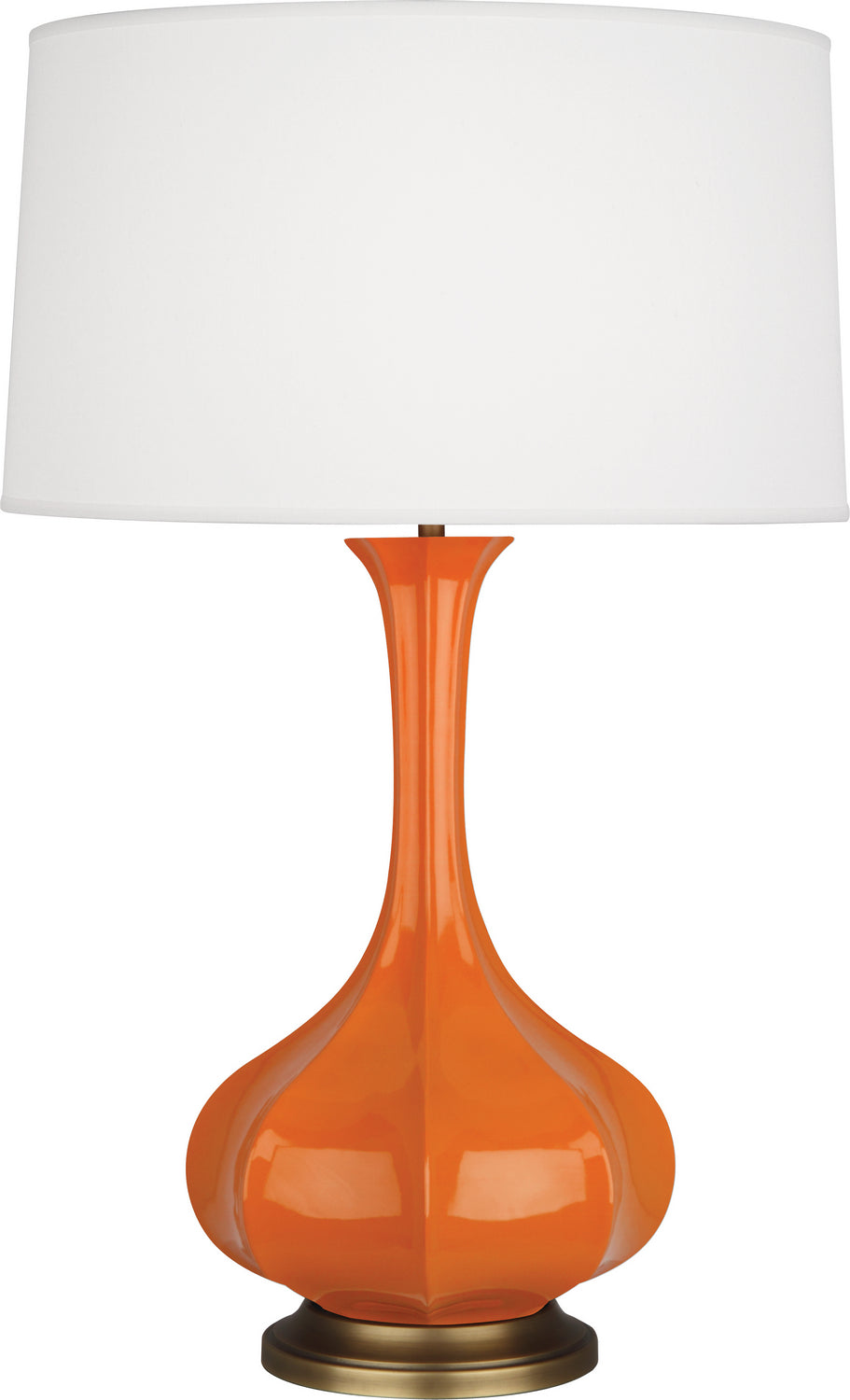 Robert Abbey - PM994 - One Light Table Lamp - Pike - Pumpkin Glazed Ceramic w/Aged Brass