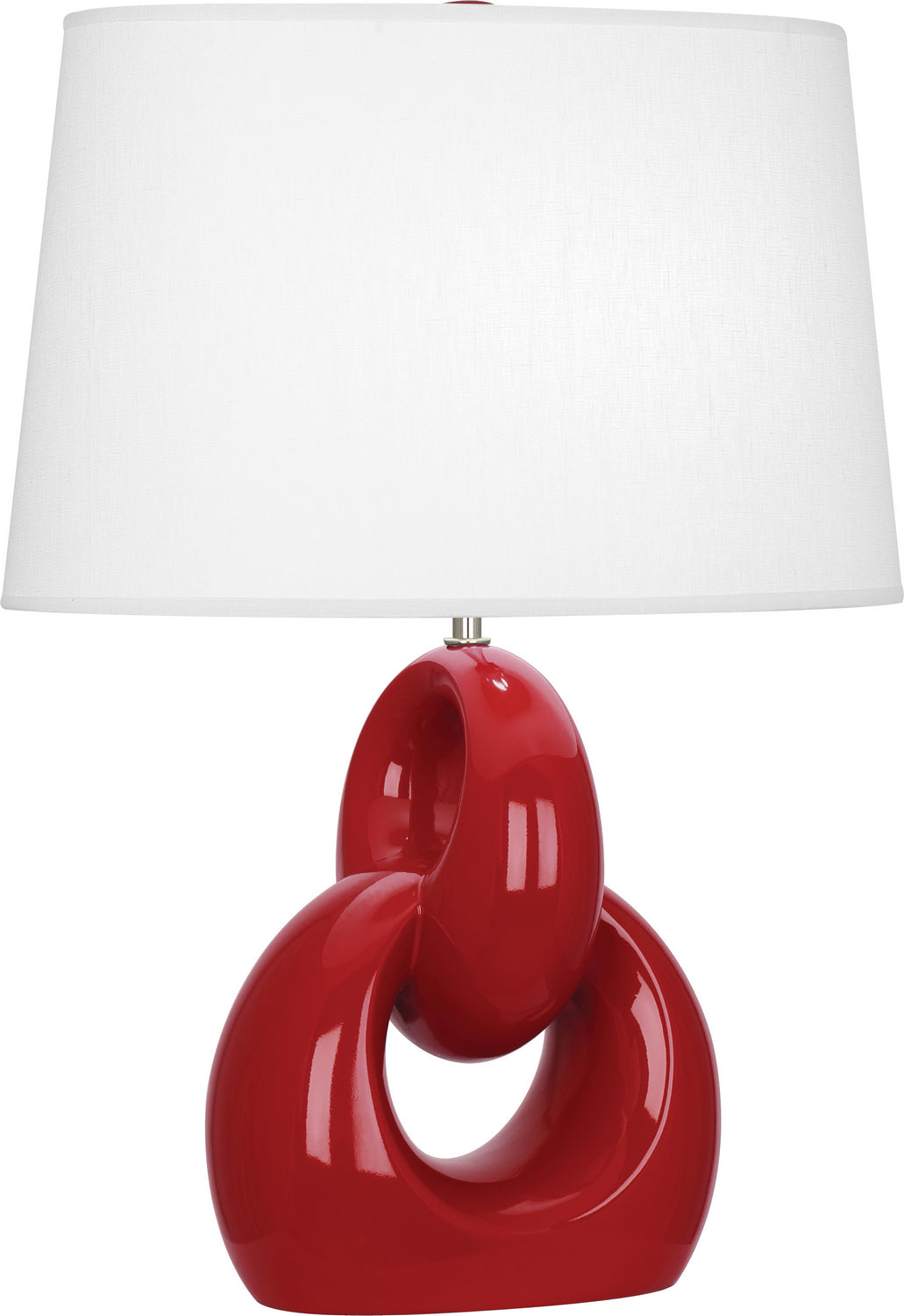 Robert Abbey - RR981 - One Light Table Lamp - Fusion - Ruby Red Glazed Ceramic w/Polished Nickel