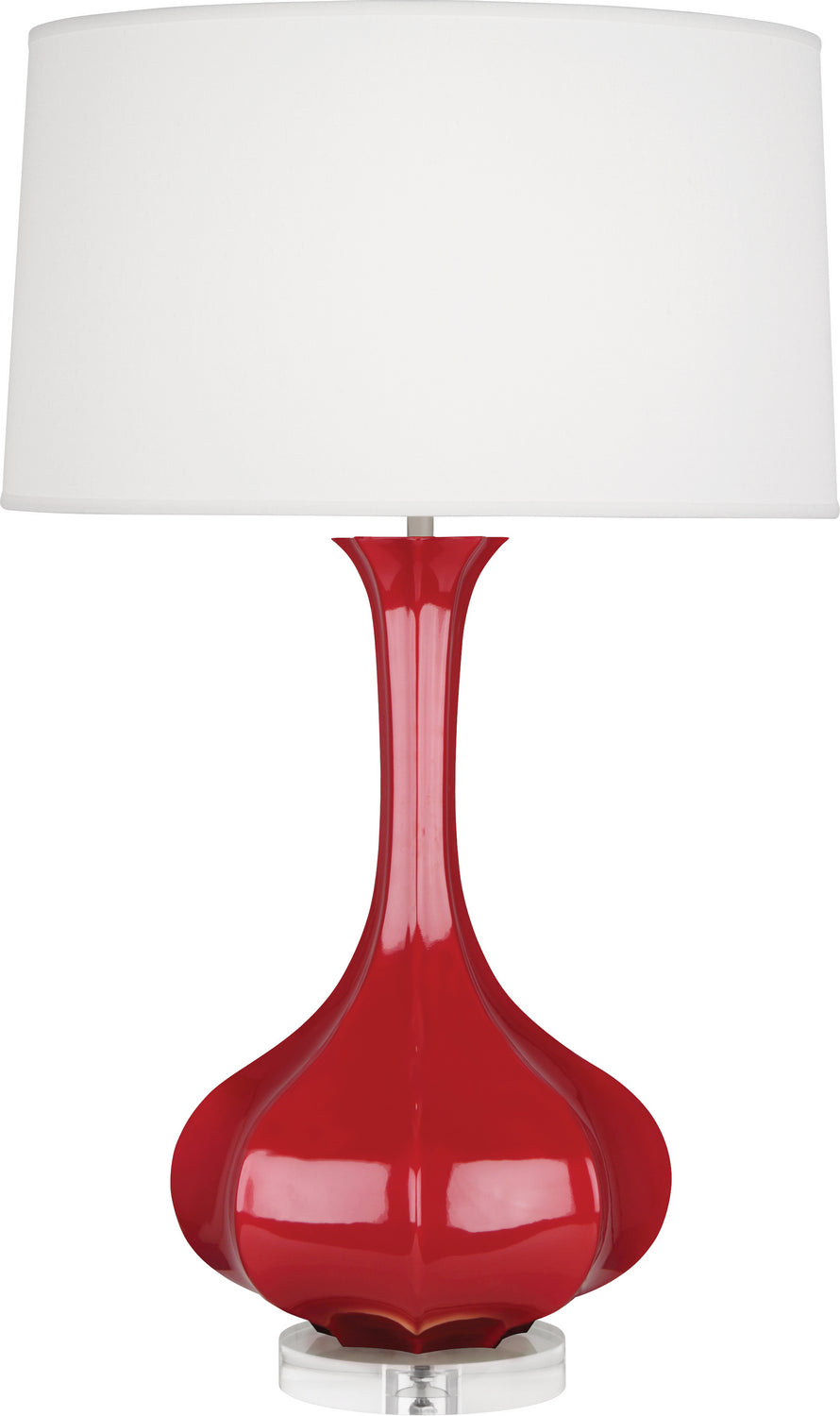 Robert Abbey - RR996 - One Light Table Lamp - Pike - Ruby Red Glazed Ceramic w/Lucite Base