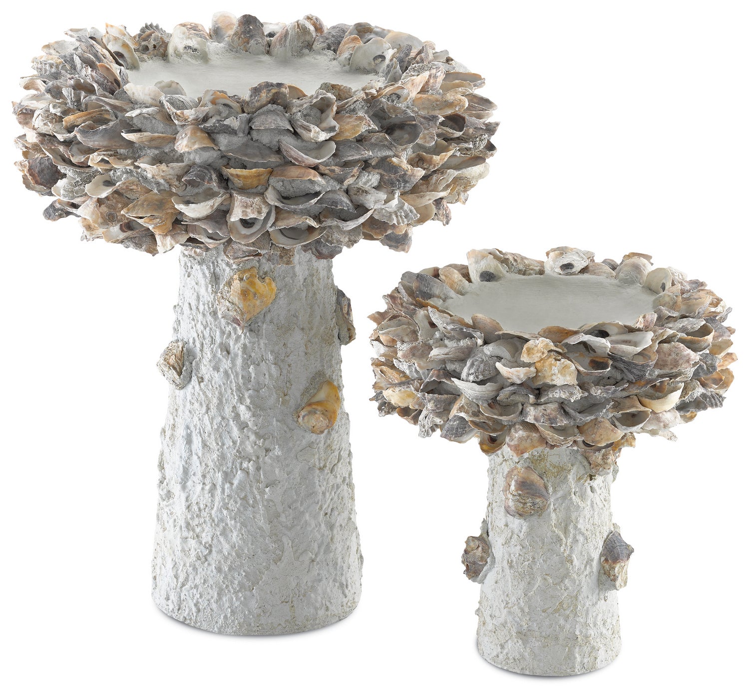 Shell Bird Bath from the Oyster collection in Portland/Natural finish