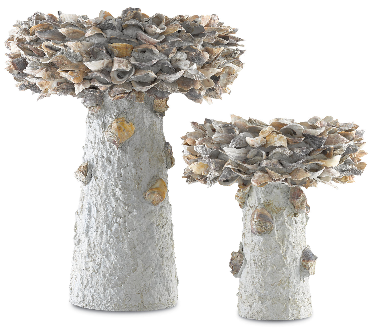 Shell Bird Bath from the Oyster collection in Portland/Natural finish