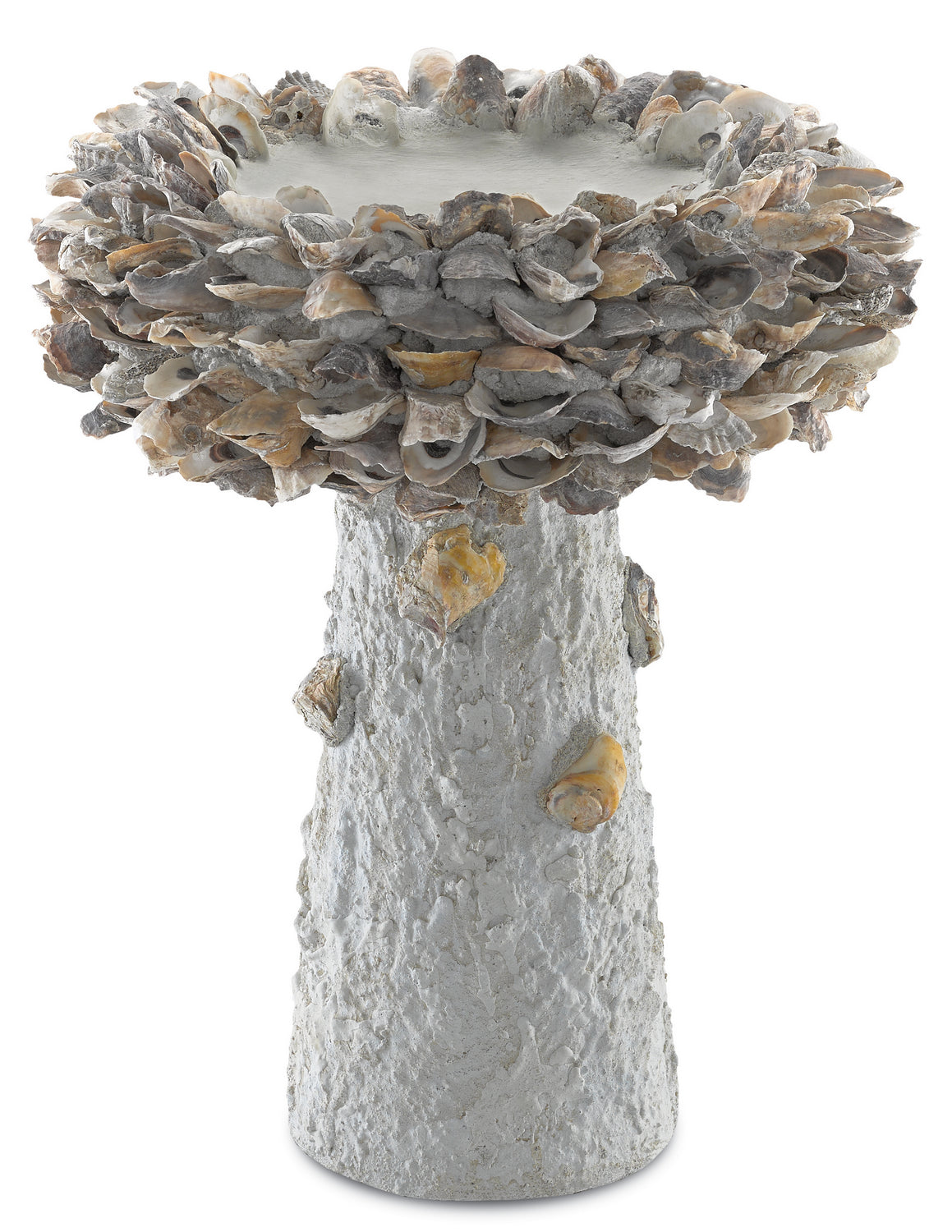 Shell Bird Bath from the Oyster collection in Portland/Natural finish