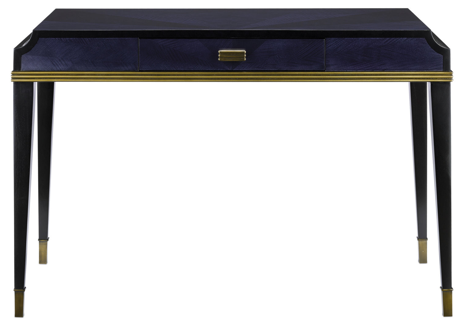 Desk from the Kallista collection in Dark Sapphire/Caviar Black/Antique Brass finish