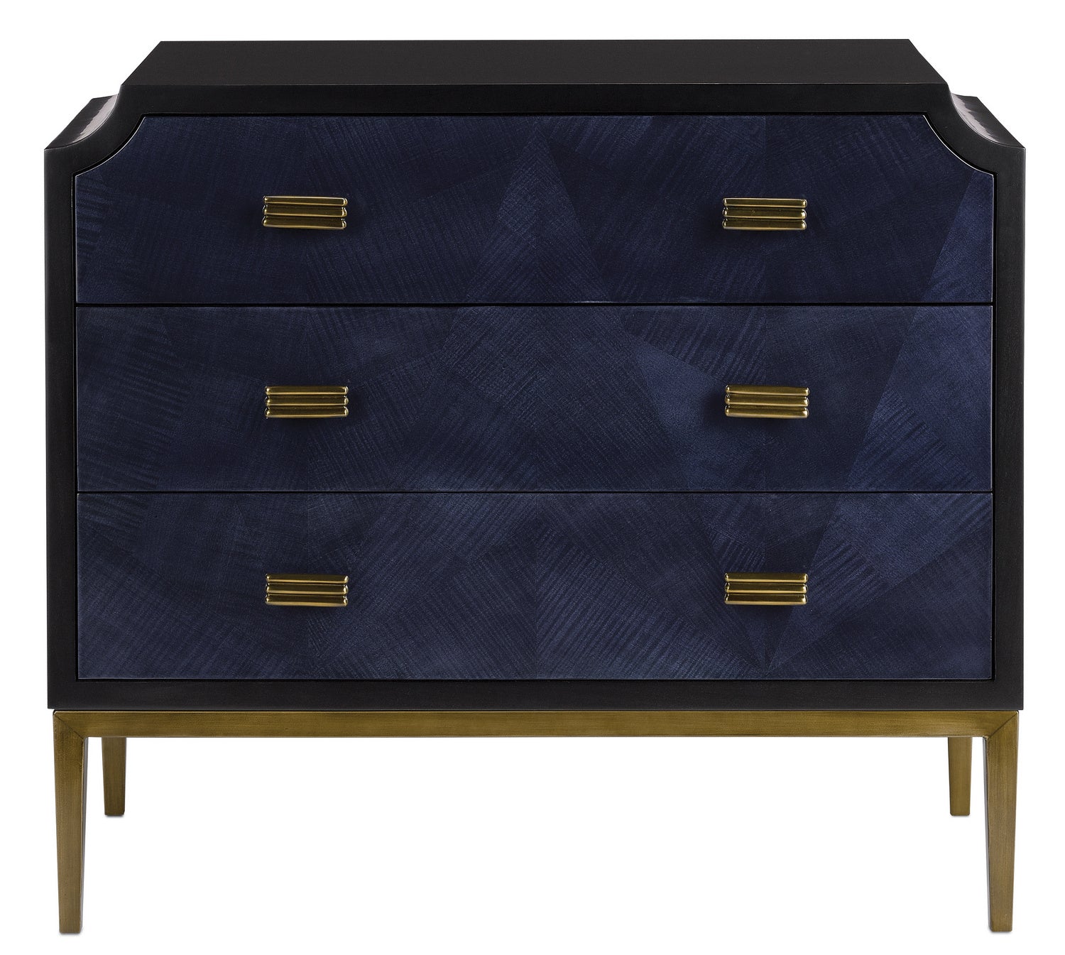 Chest from the Kallista collection in Dark Sapphire/Caviar Black/Antique Brass finish