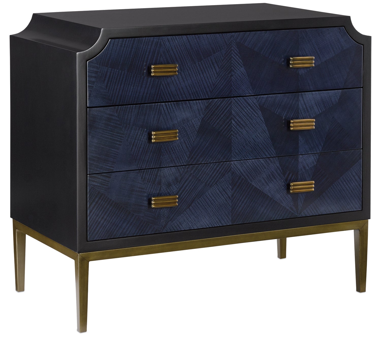 Chest from the Kallista collection in Dark Sapphire/Caviar Black/Antique Brass finish