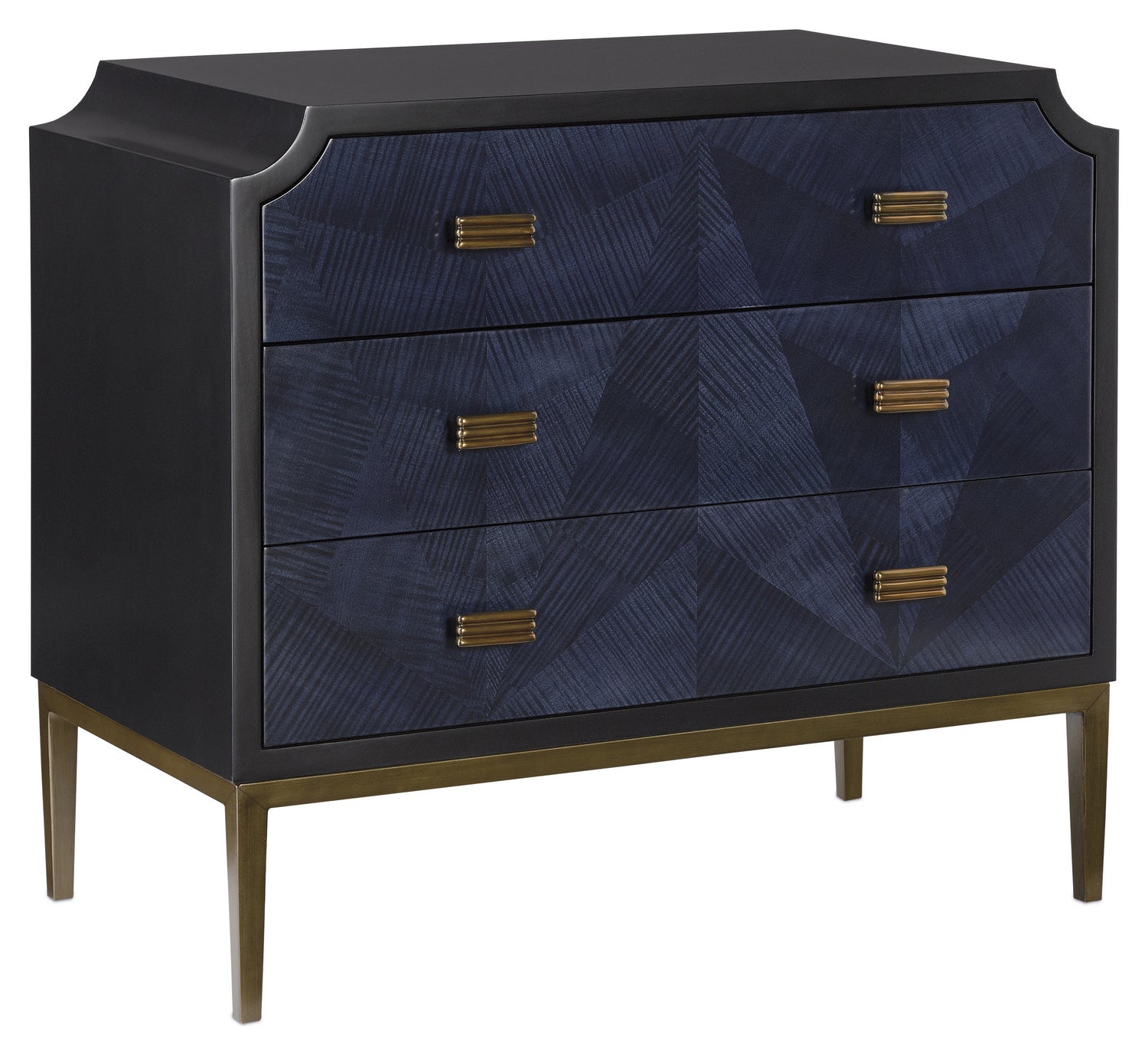 Chest from the Kallista collection in Dark Sapphire/Caviar Black/Antique Brass finish