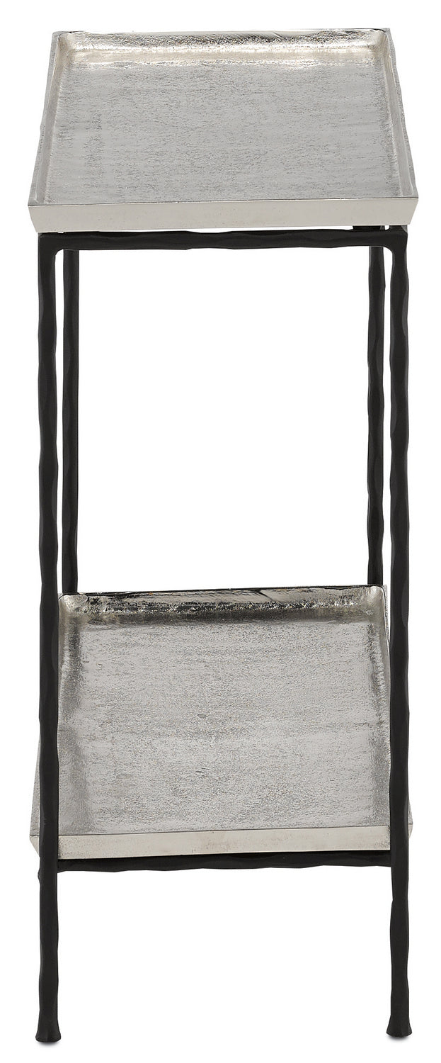 Side Table from the Boyles collection in Antique Silver/Black finish