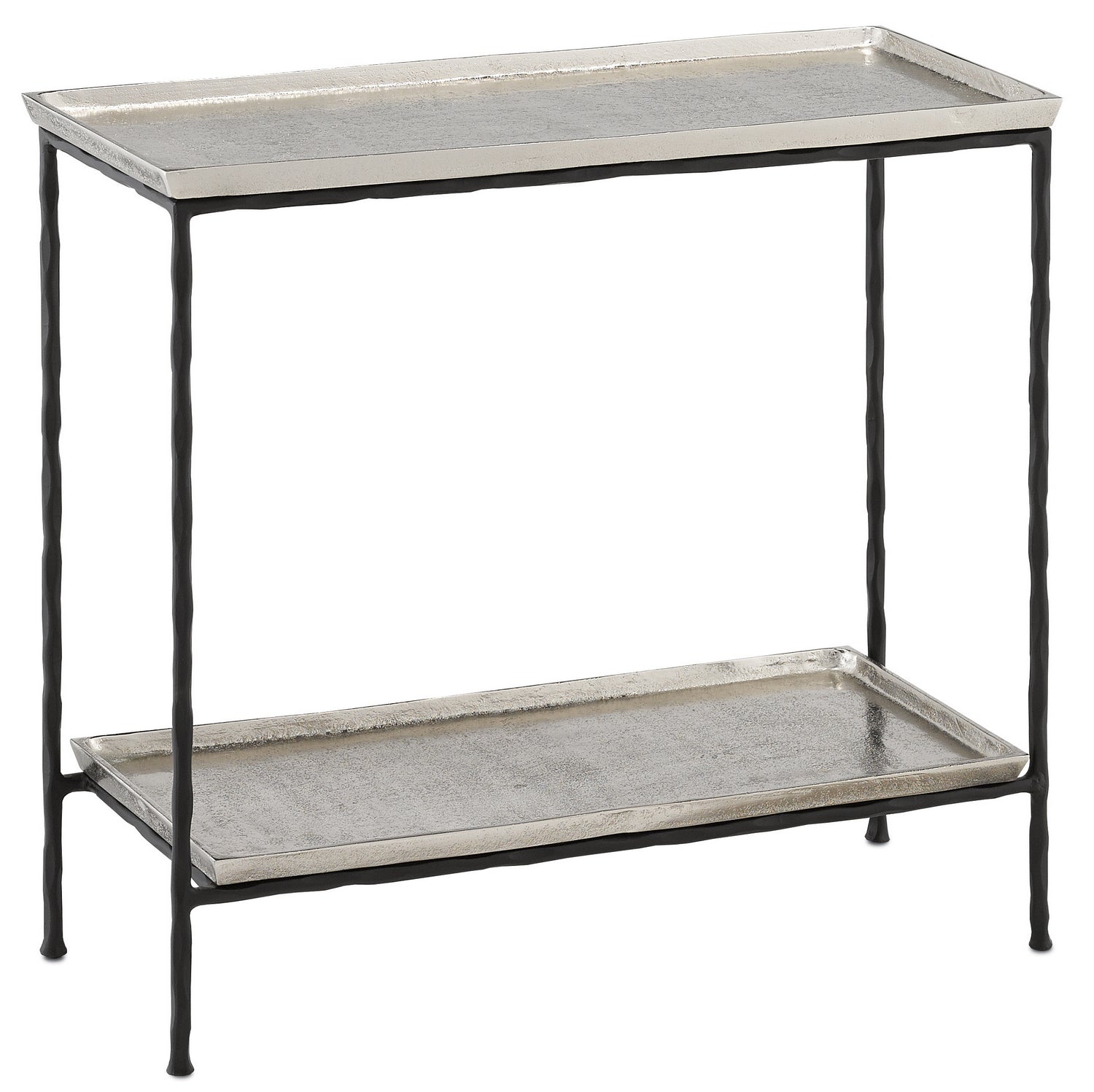 Side Table from the Boyles collection in Antique Silver/Black finish