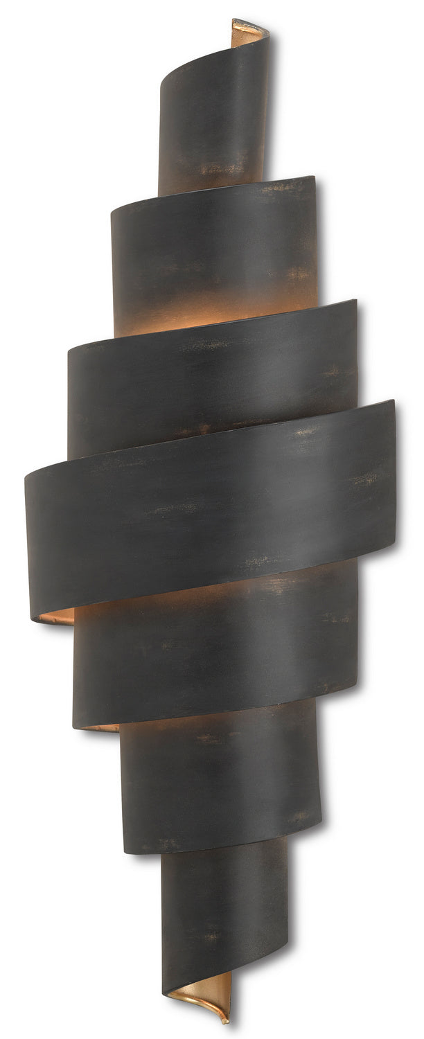 Two Light Wall Sconce from the Chiffonade collection in French Black/Painted Gold finish