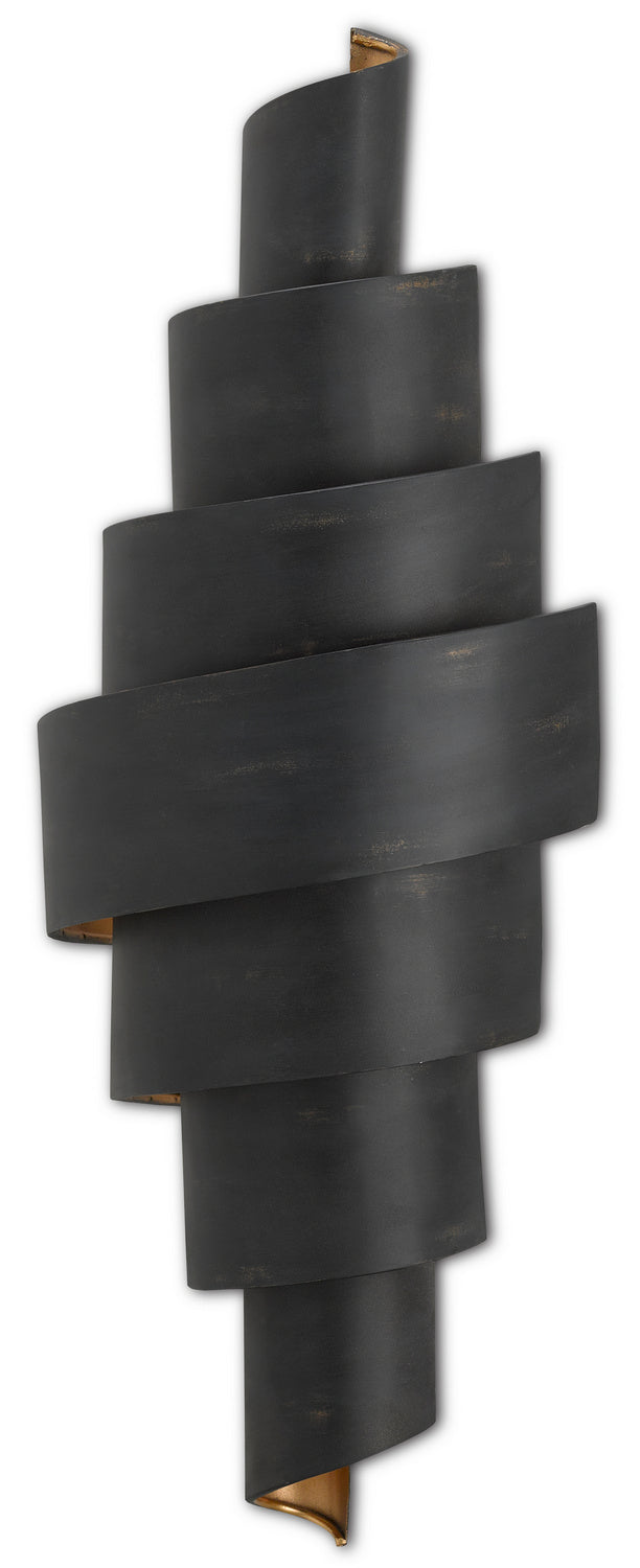 Two Light Wall Sconce from the Chiffonade collection in French Black/Painted Gold finish