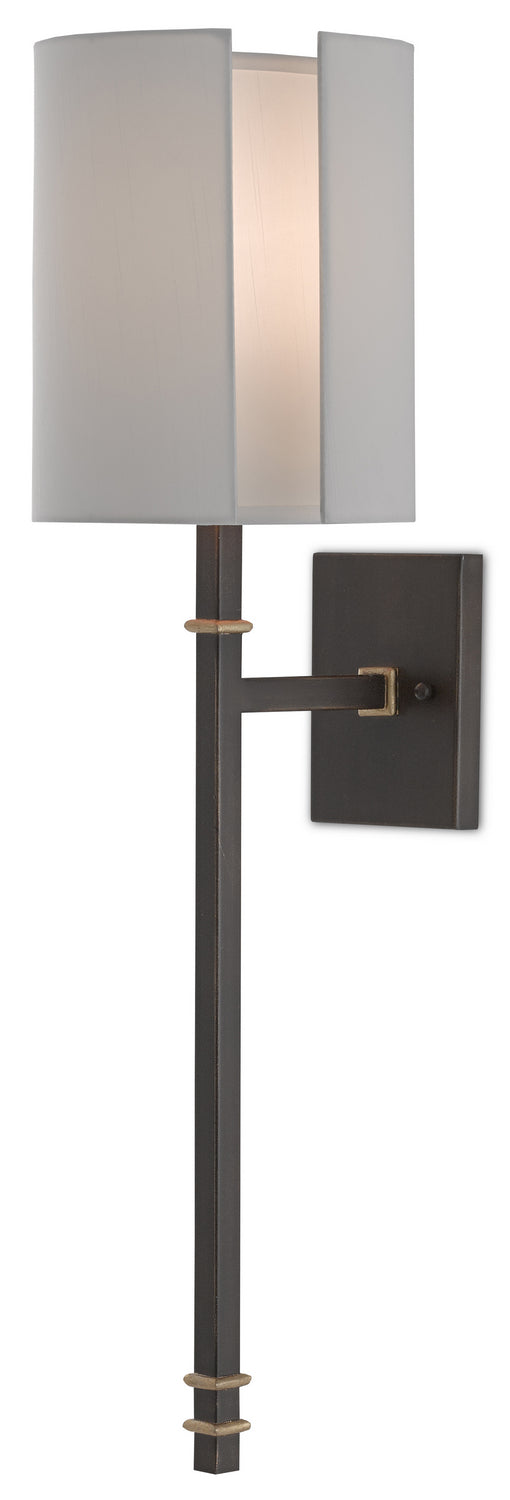 One Light Wall Sconce from the Rocher collection in Hand Rubbed Bronze/Contemporary Gold Leaf finish