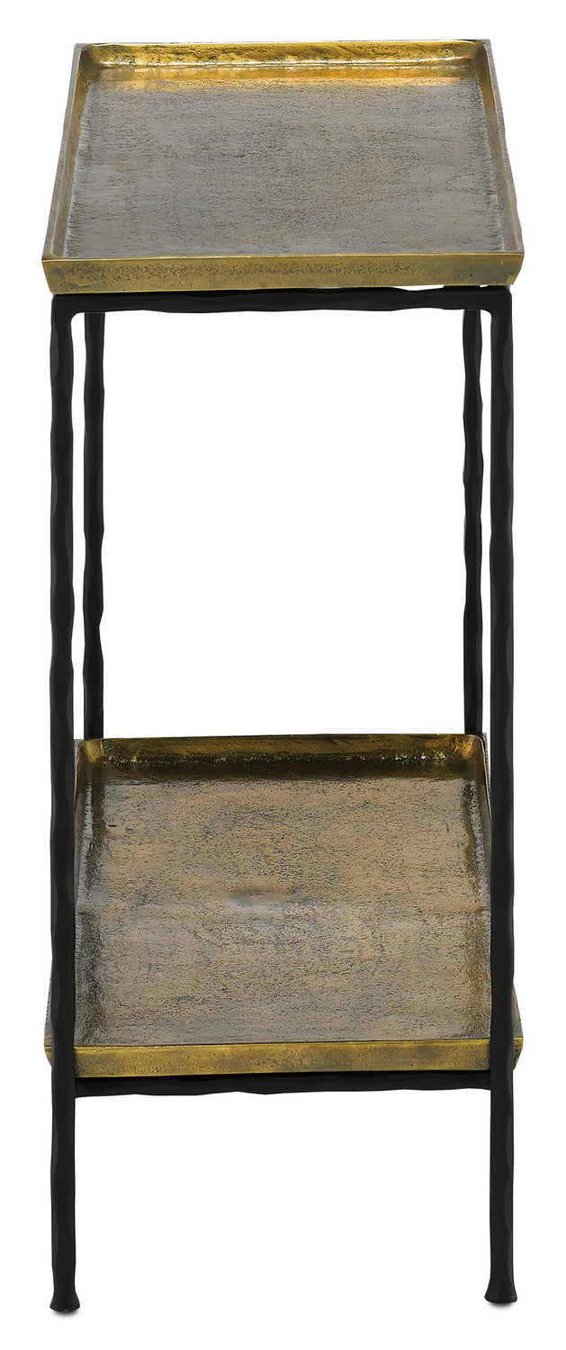 Side Table from the Boyles collection in Antique Brass/Black finish