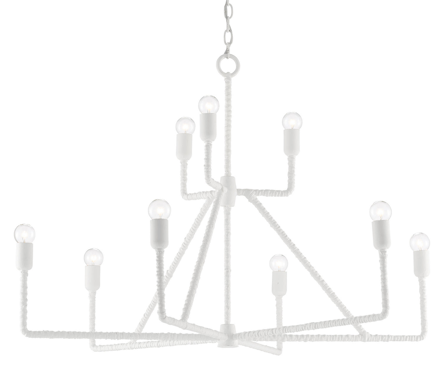 Nine Light Chandelier from the Trilling collection in Gesso White finish