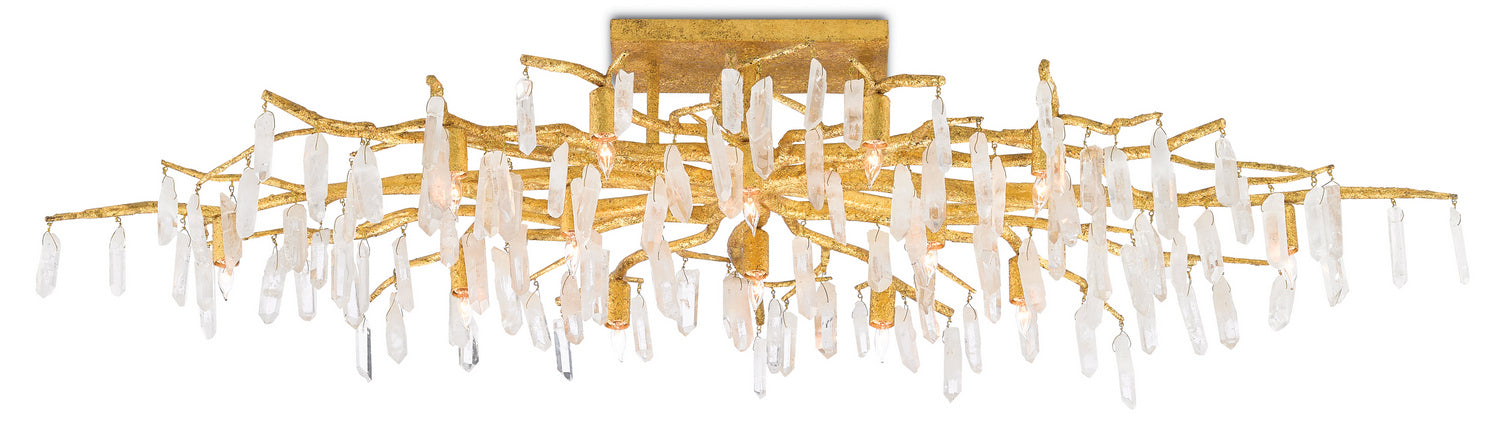 14 Light Semi-Flush Mount from the Aviva Stanoff collection in Washed Lucerne Gold/Natural finish