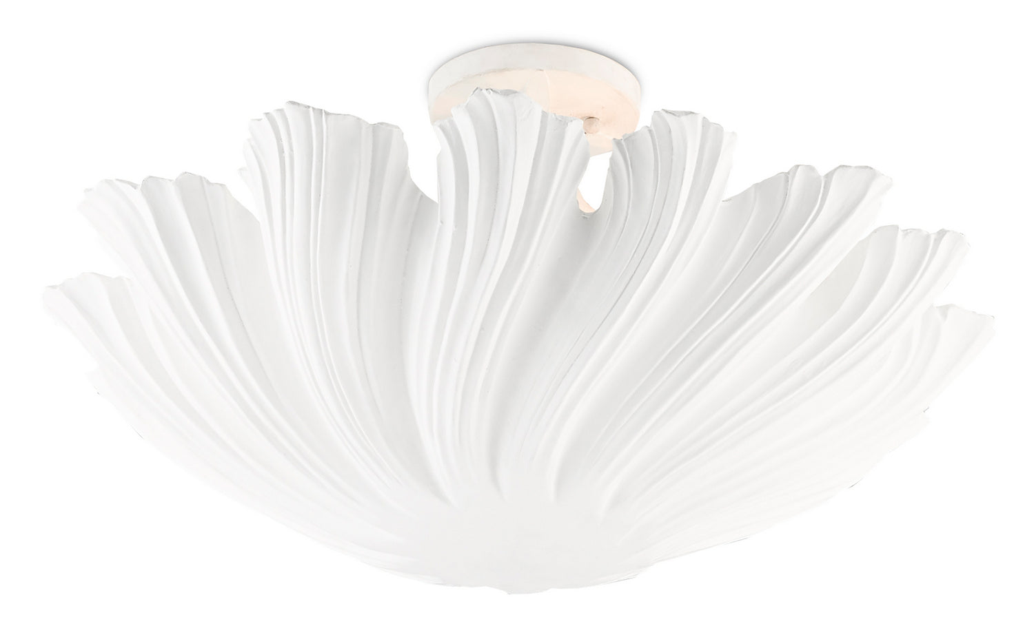 Three Light Semi-Flush Mount from the Hadley collection in Gesso White finish