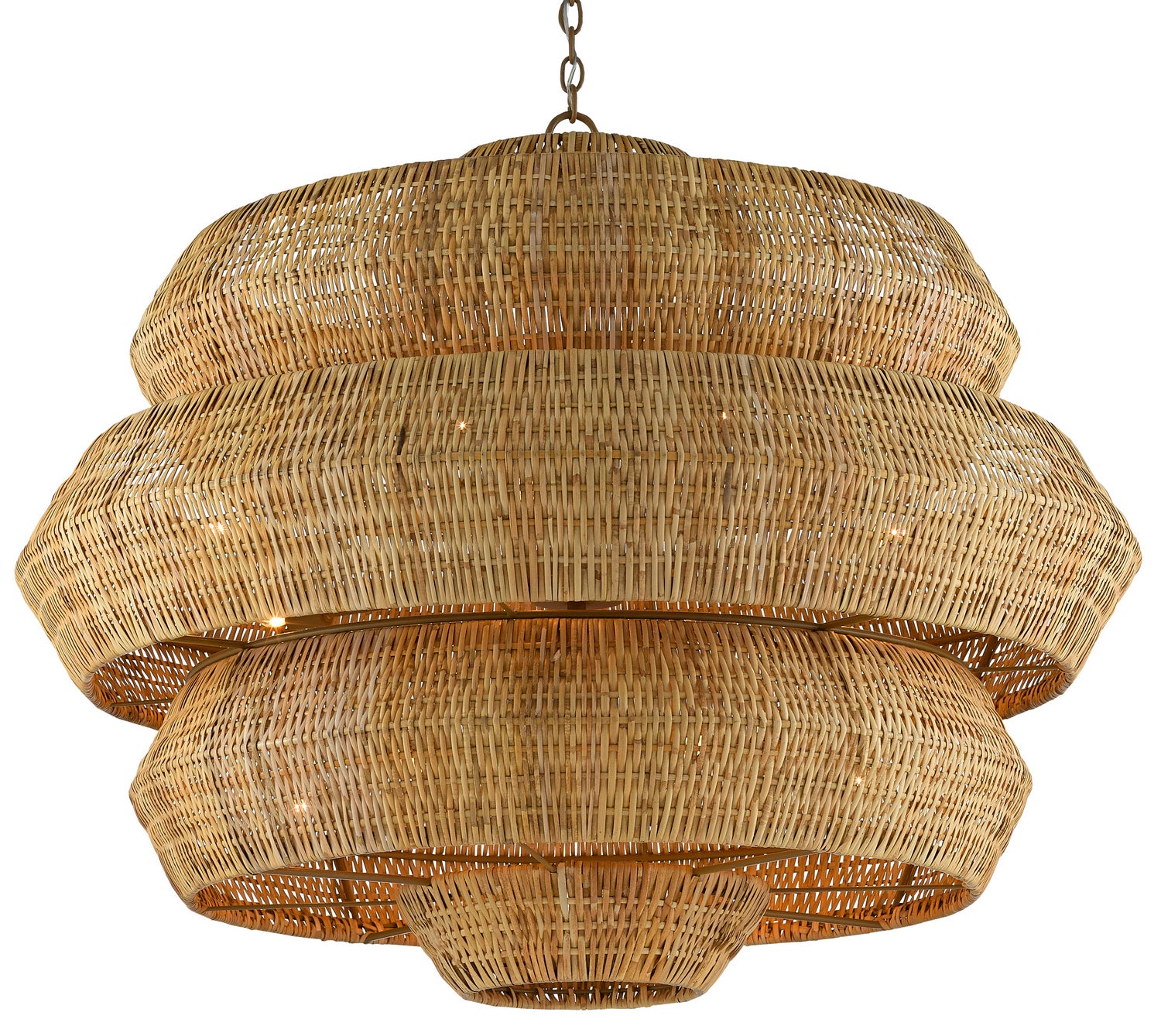 18 Light Chandelier from the Antibes collection in Natural/Khaki finish