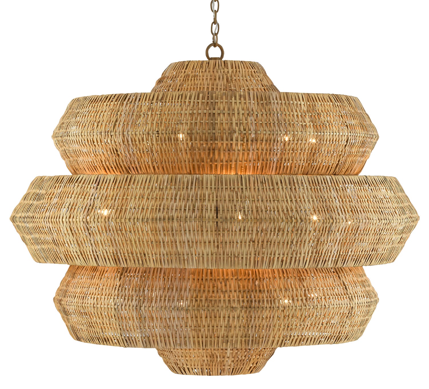 18 Light Chandelier from the Antibes collection in Natural/Khaki finish