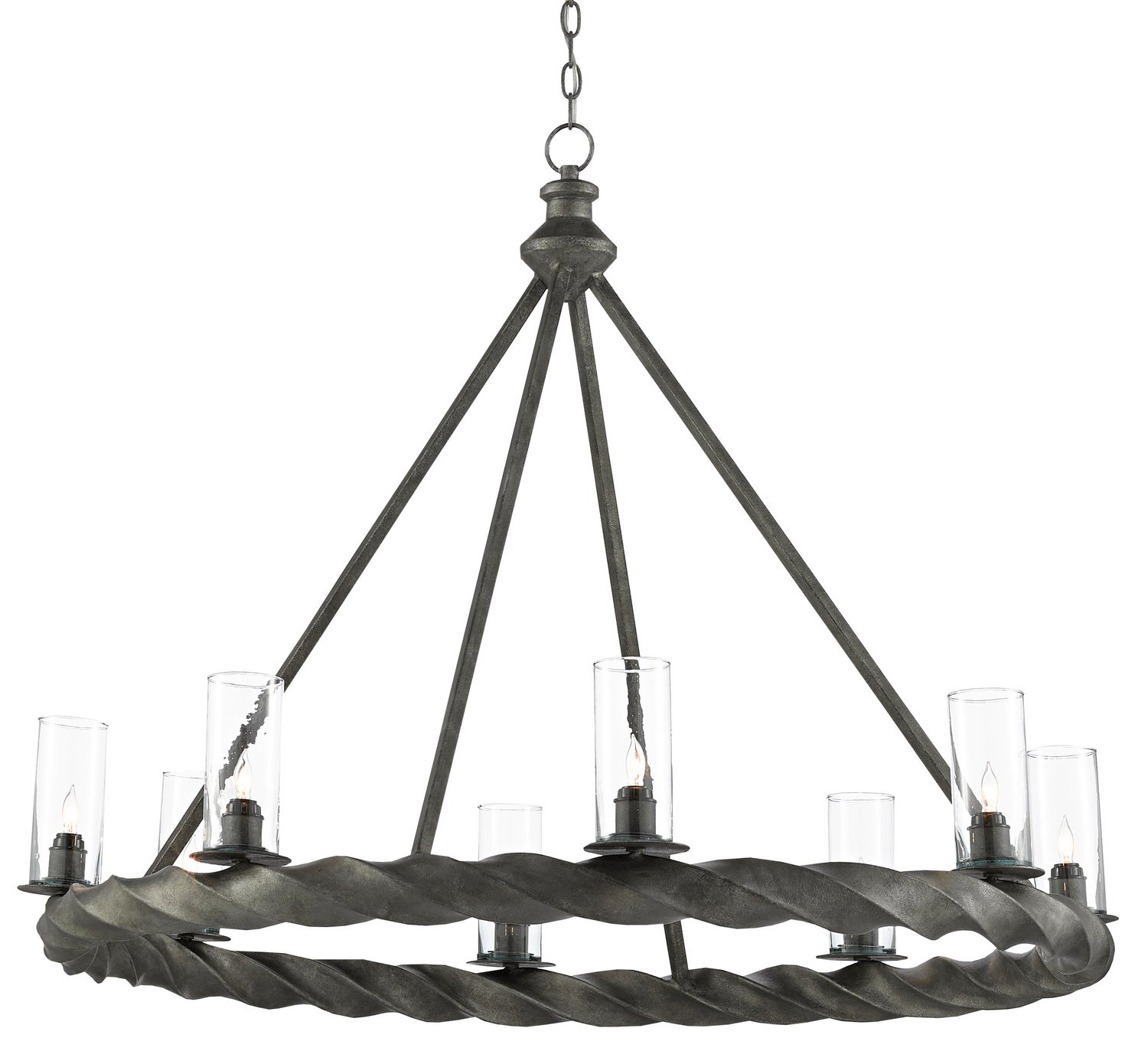 Eight Light Chandelier from the Orson collection in Light Molé finish