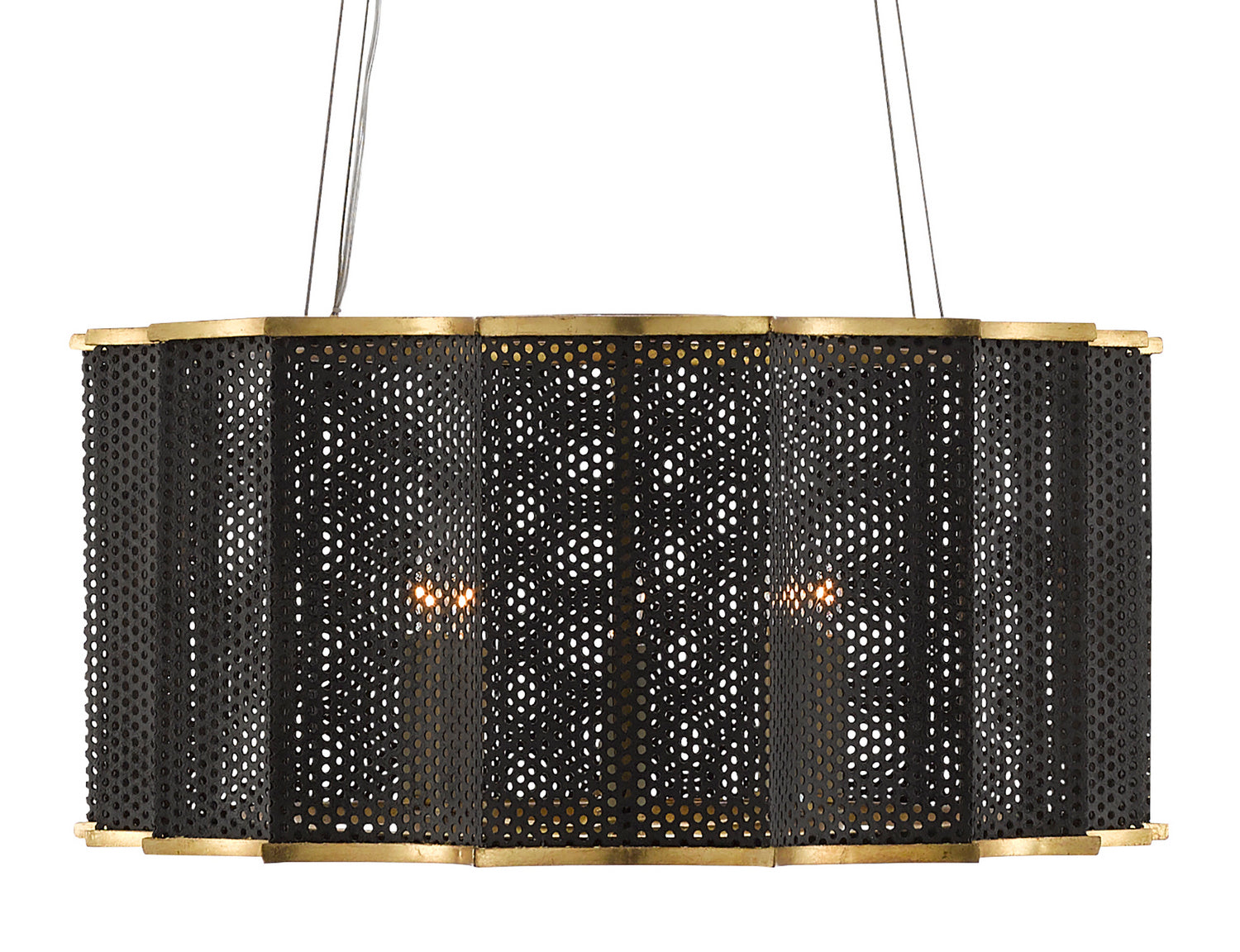 Eight Light Chandelier from the Nightwood collection in Molé Black/Contemporary Gold Leaf finish