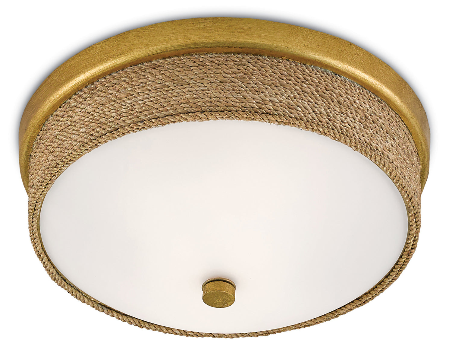 Two Light Flush Mount from the Hopkins collection in Natural/Contemporary Gold Leaf finish