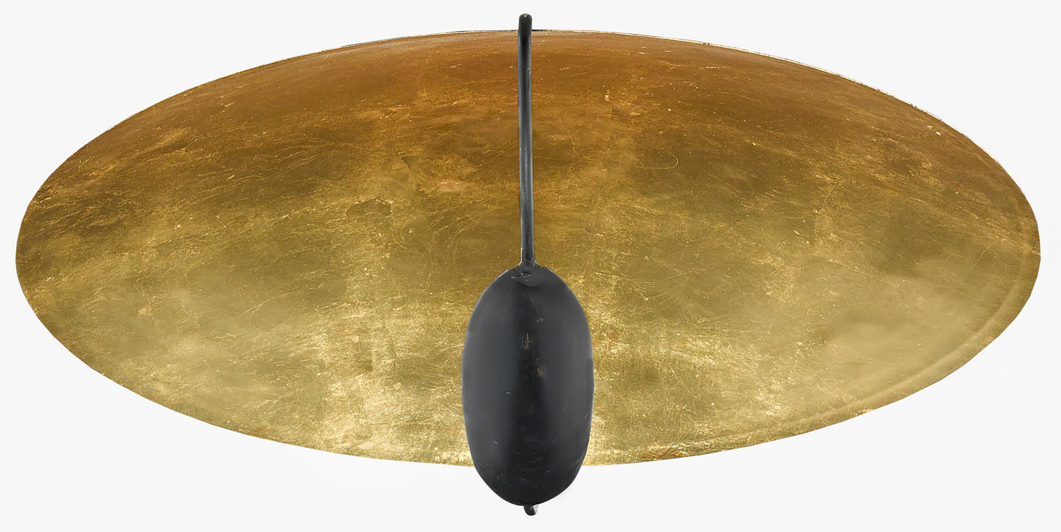 Two Light Flush Mount from the Pinders collection in Contemporary Gold Leaf/French Black finish