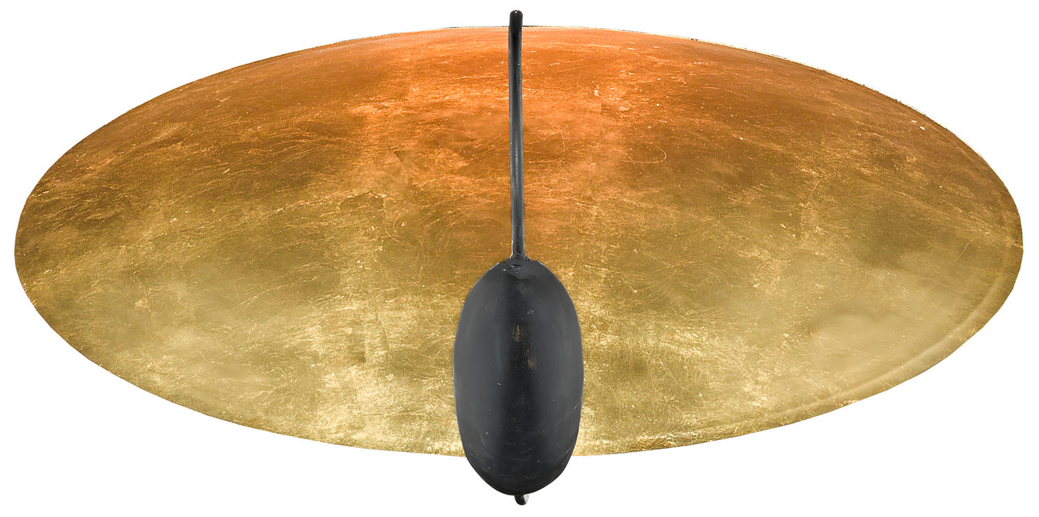 Two Light Flush Mount from the Pinders collection in Contemporary Gold Leaf/French Black finish