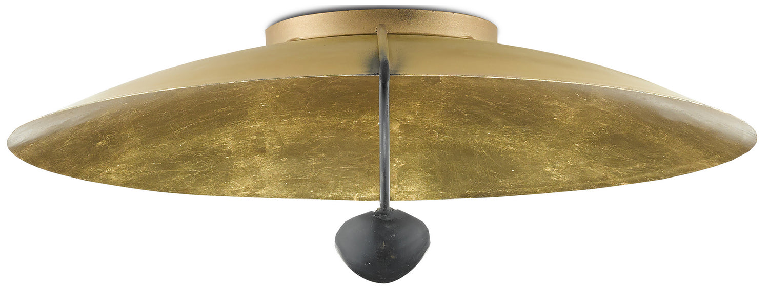 Two Light Flush Mount from the Pinders collection in Contemporary Gold Leaf/French Black finish