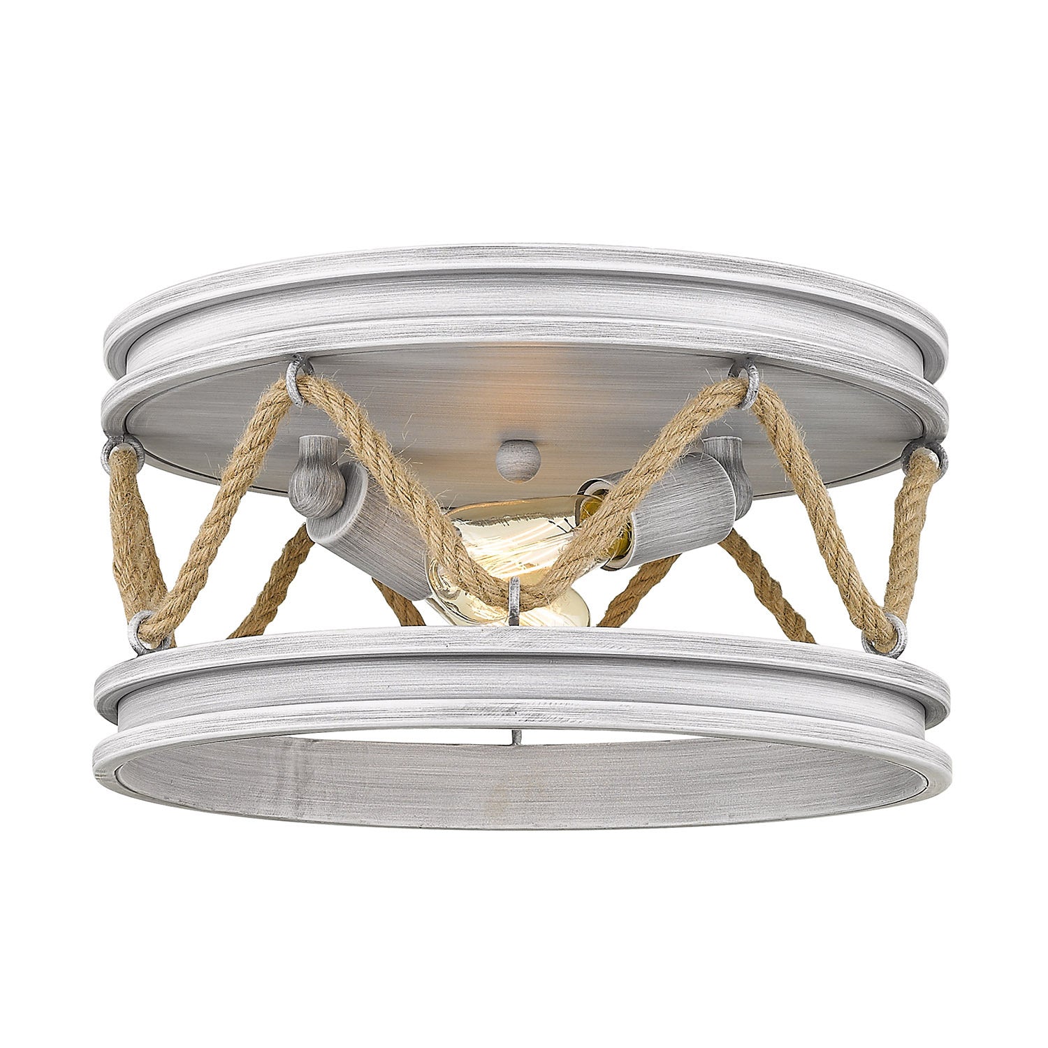 Golden - 1048-FM GDW - Two Light Flush Mount - Chatham GDW - Gray Driftwood